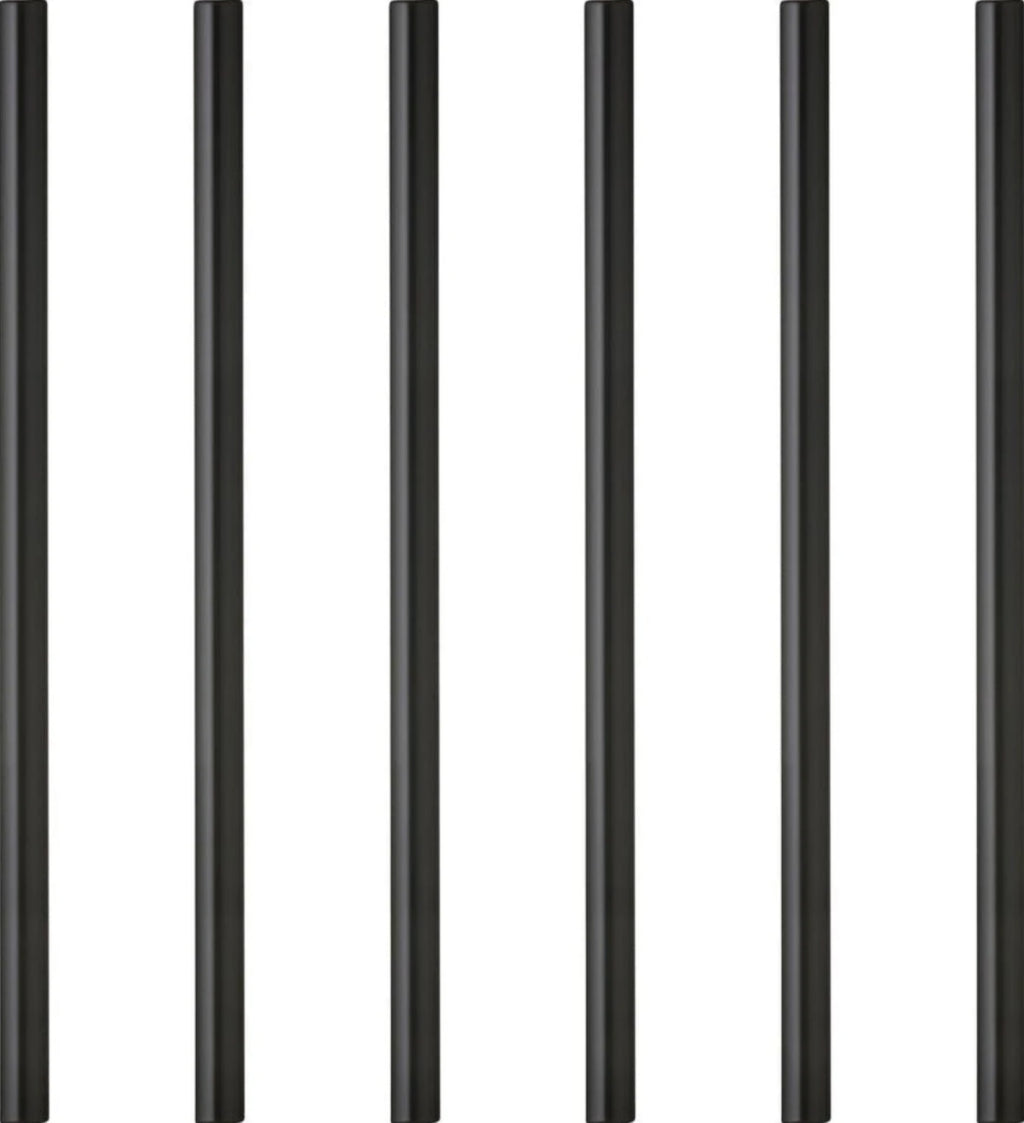 Lyngby Glas straw 6 pcs. black, 6 pcs.