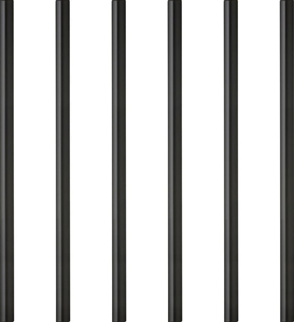 Lyngby Glas straw 6 pcs. black, 6 pcs.