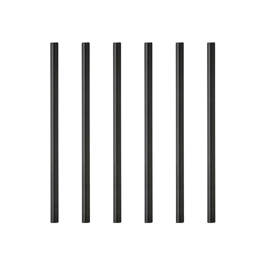 Lyngby Glas straw 6 pcs. black, 6 pcs.