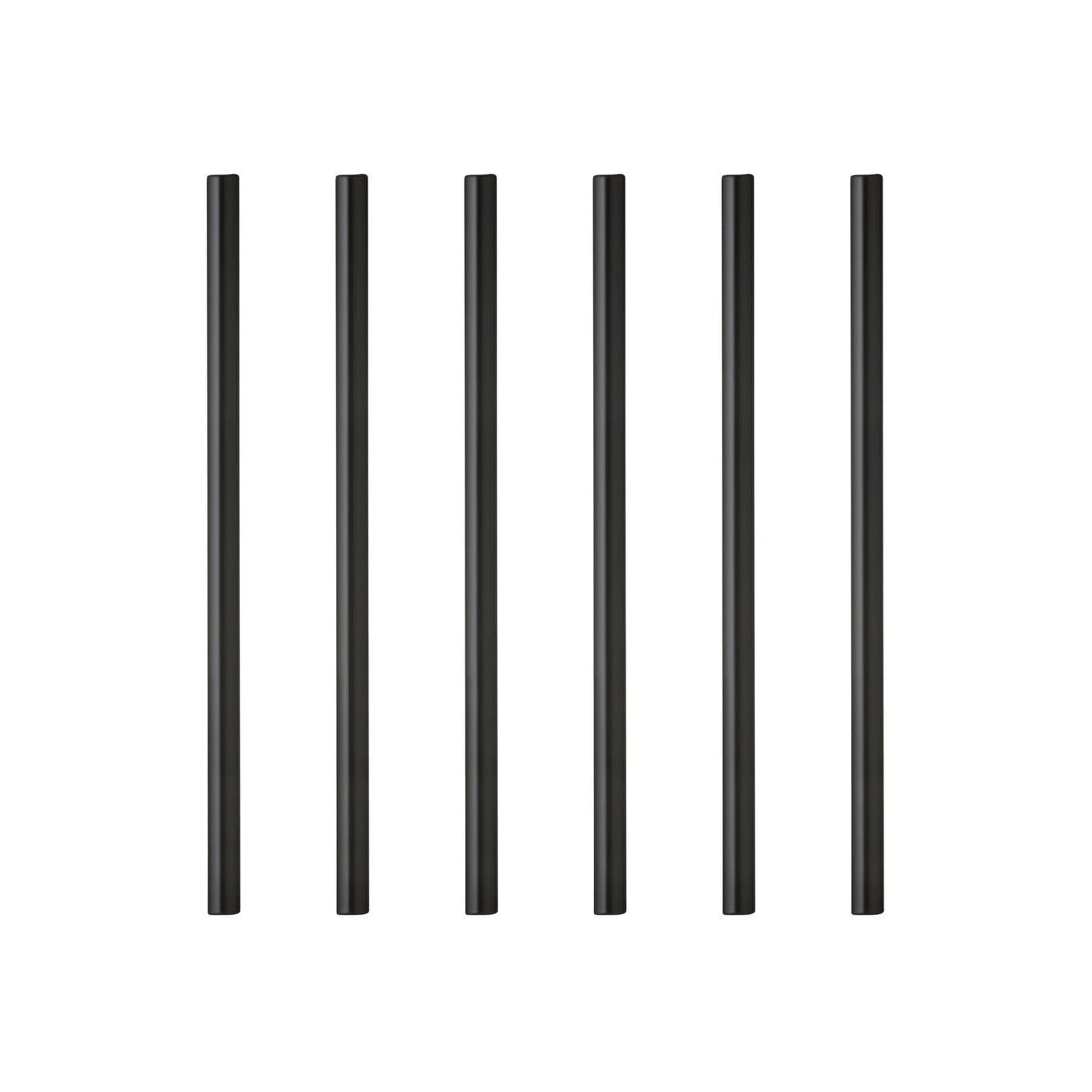 Lyngby Glas straw 6 pcs. black, 6 pcs.