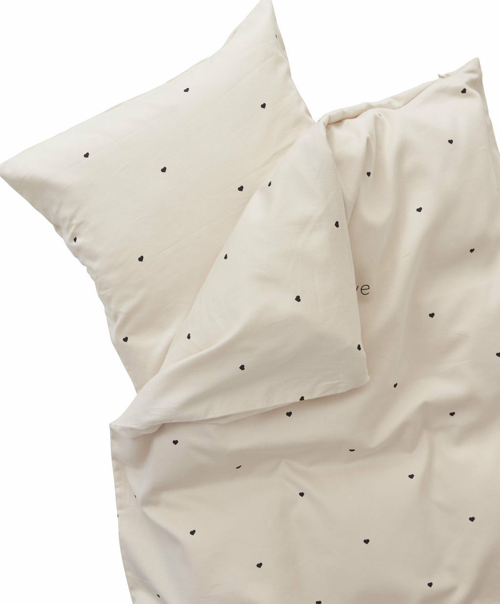 Design Letters Mini Love Baby Pillow and Duvet Covers 70x100 cm, beige