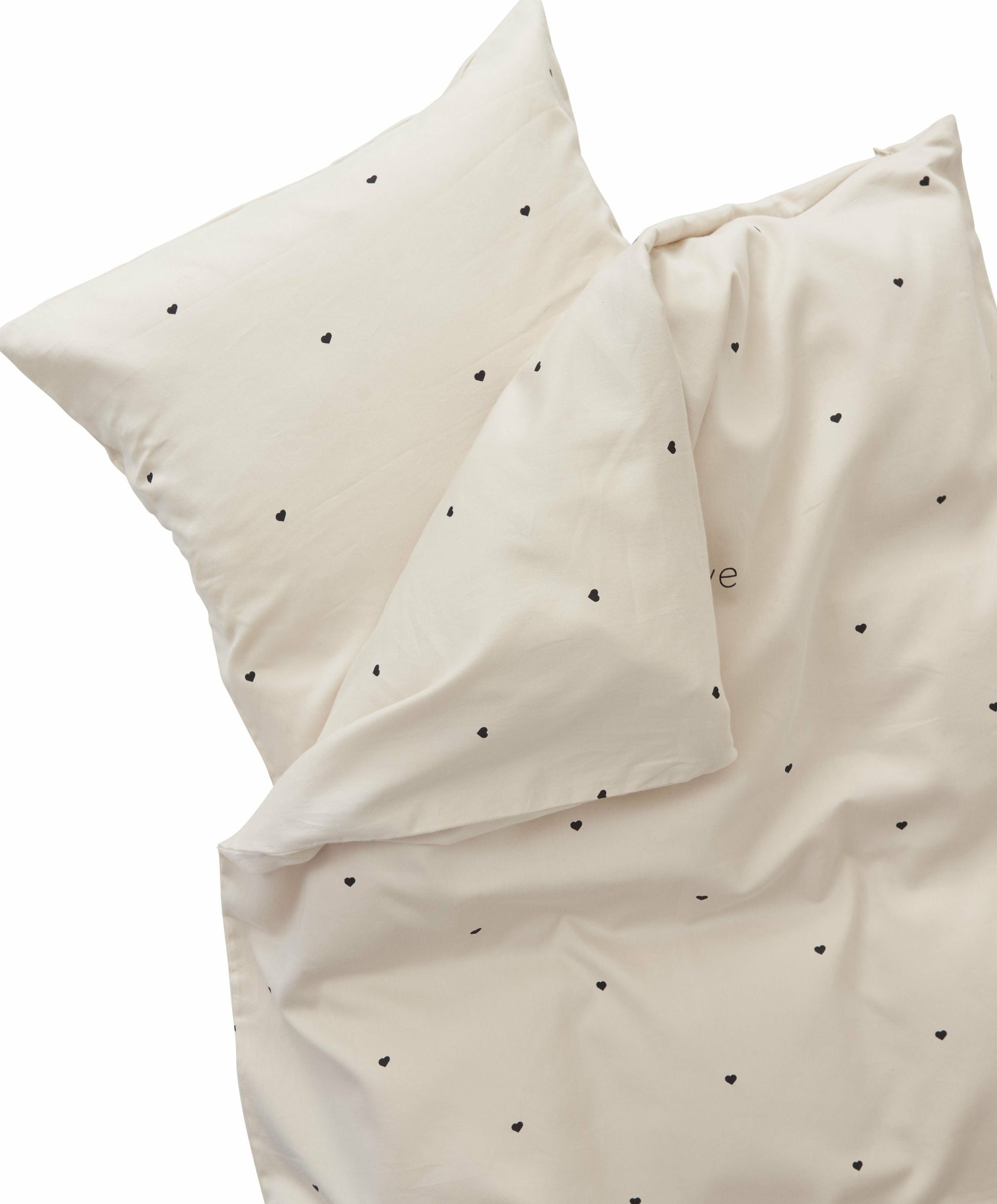 Design Letters Mini Love Baby Pillow and Duvet Covers 70x100 cm, beige