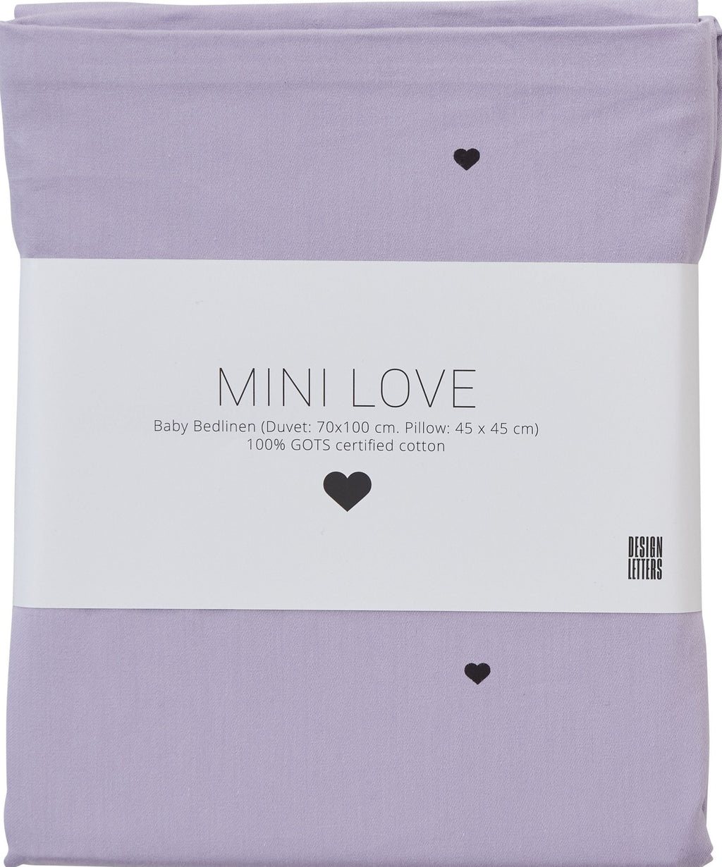 Design Letters Mini Love Baby Pillowcases and Duvet Covers 70x100 cm, lavender