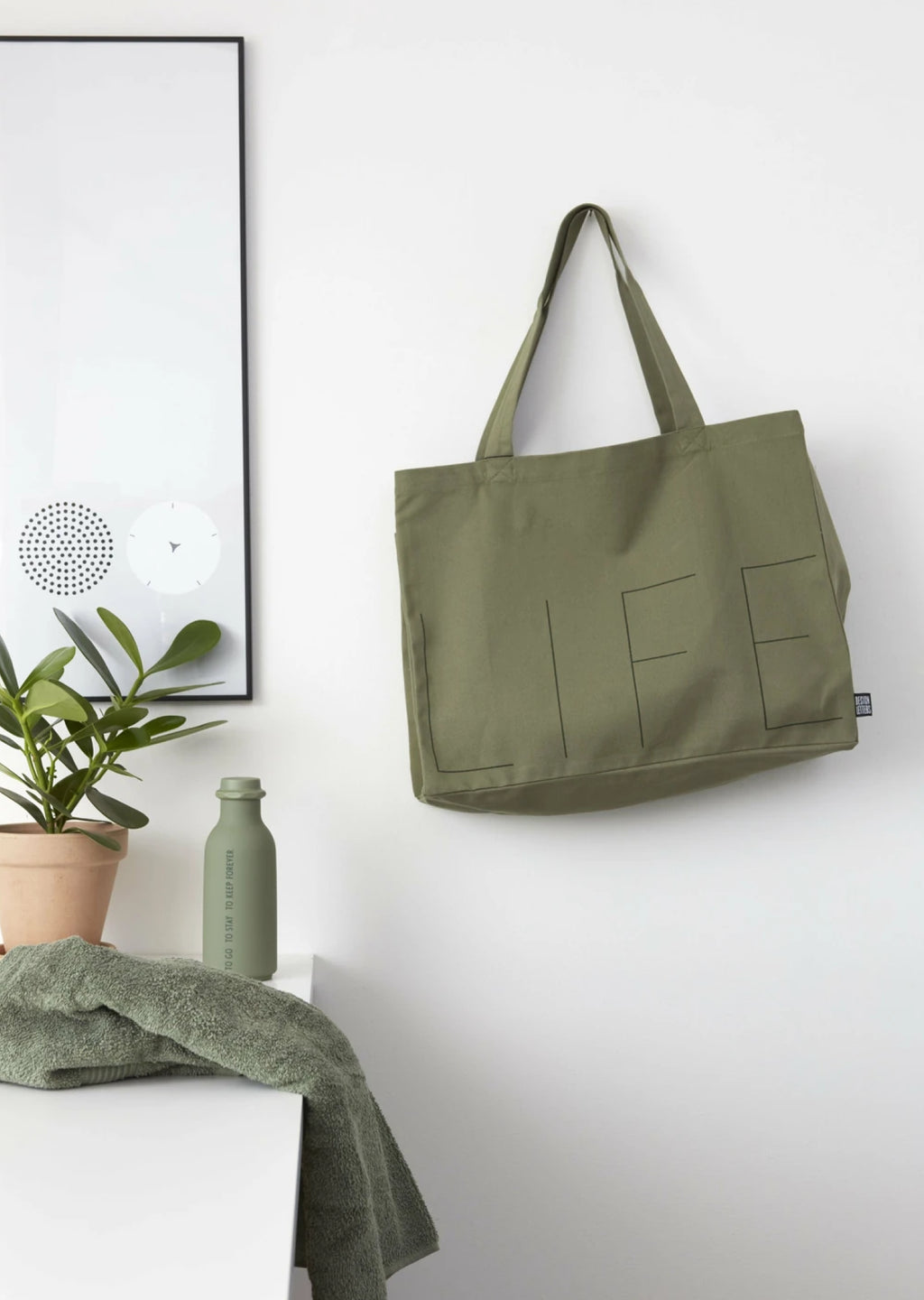 Design Letters Life Carrying Bag, Olive Green