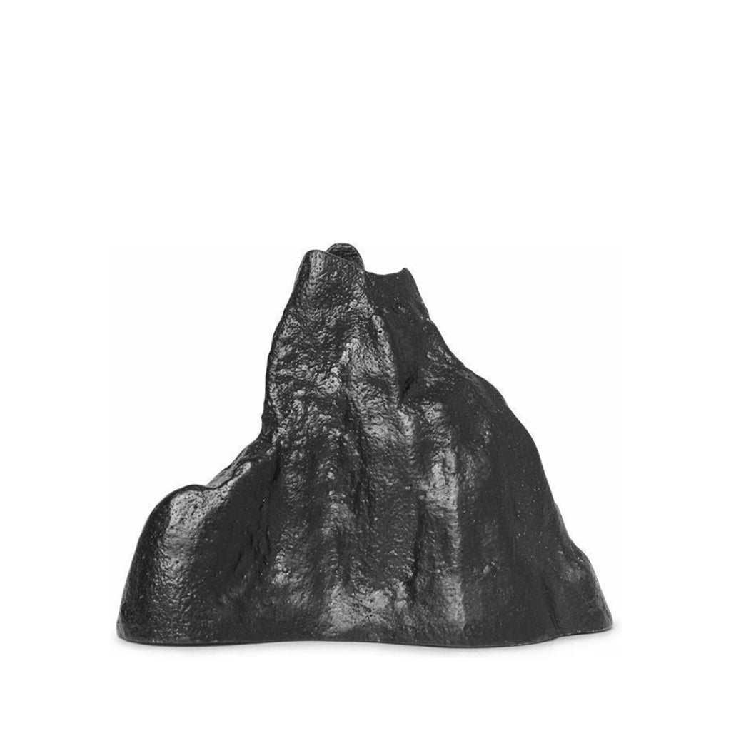 Ferm Living Stone Candle Holder Small, Blackened Aluminium
