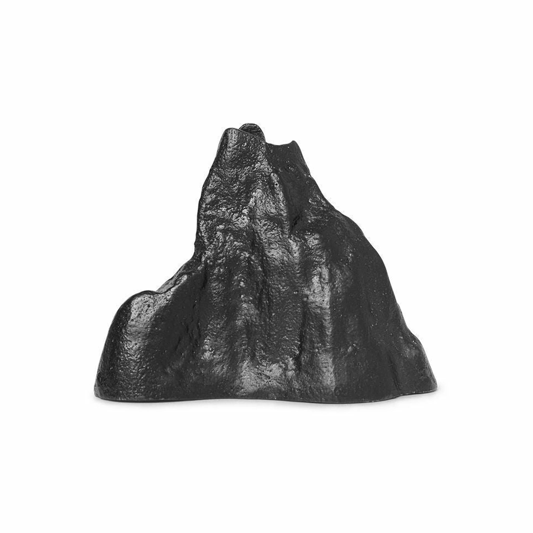 Ferm Living Stone Candle Holder Small, Blackened Aluminium