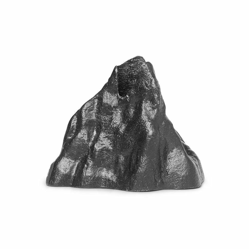 Ferm Living Stone Candle Holder Small, Blackened Aluminium