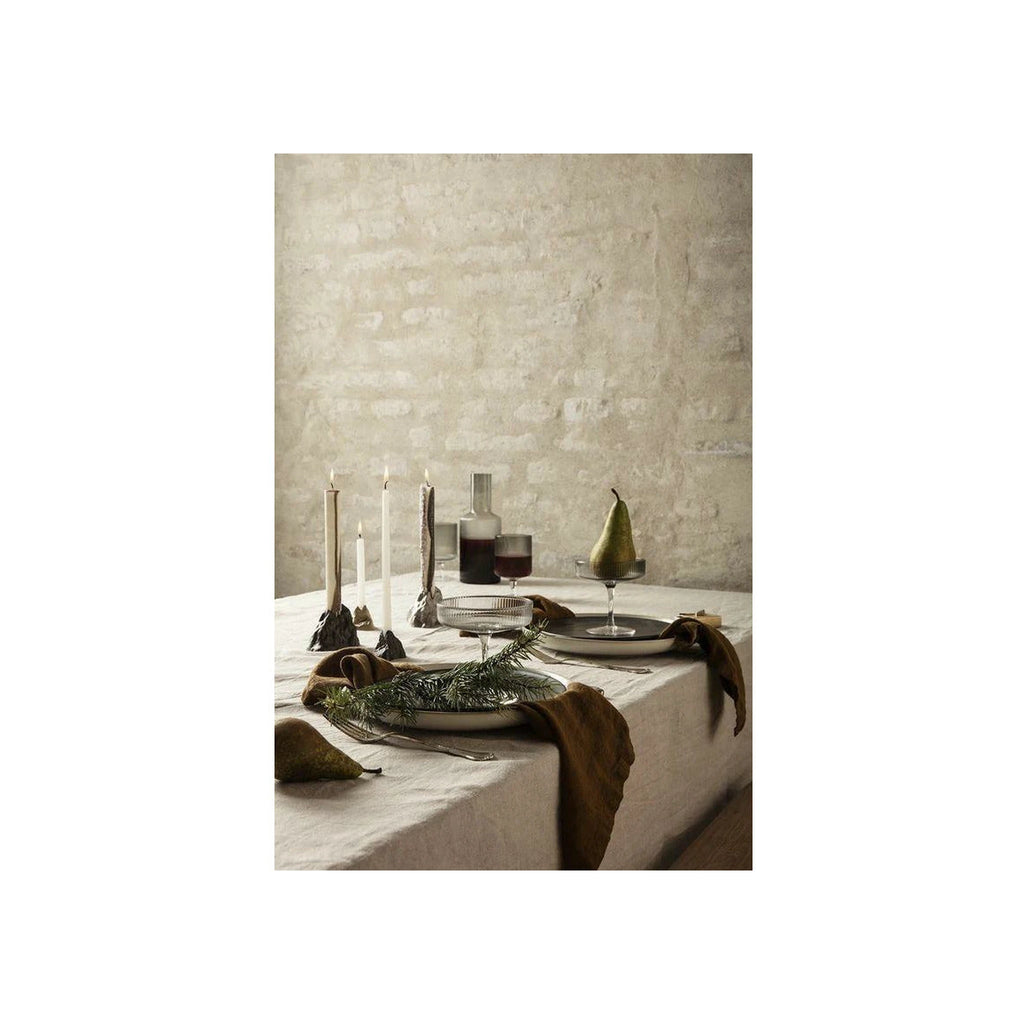 Ferm Living Stone Candle Holder Small, Blackened Aluminium