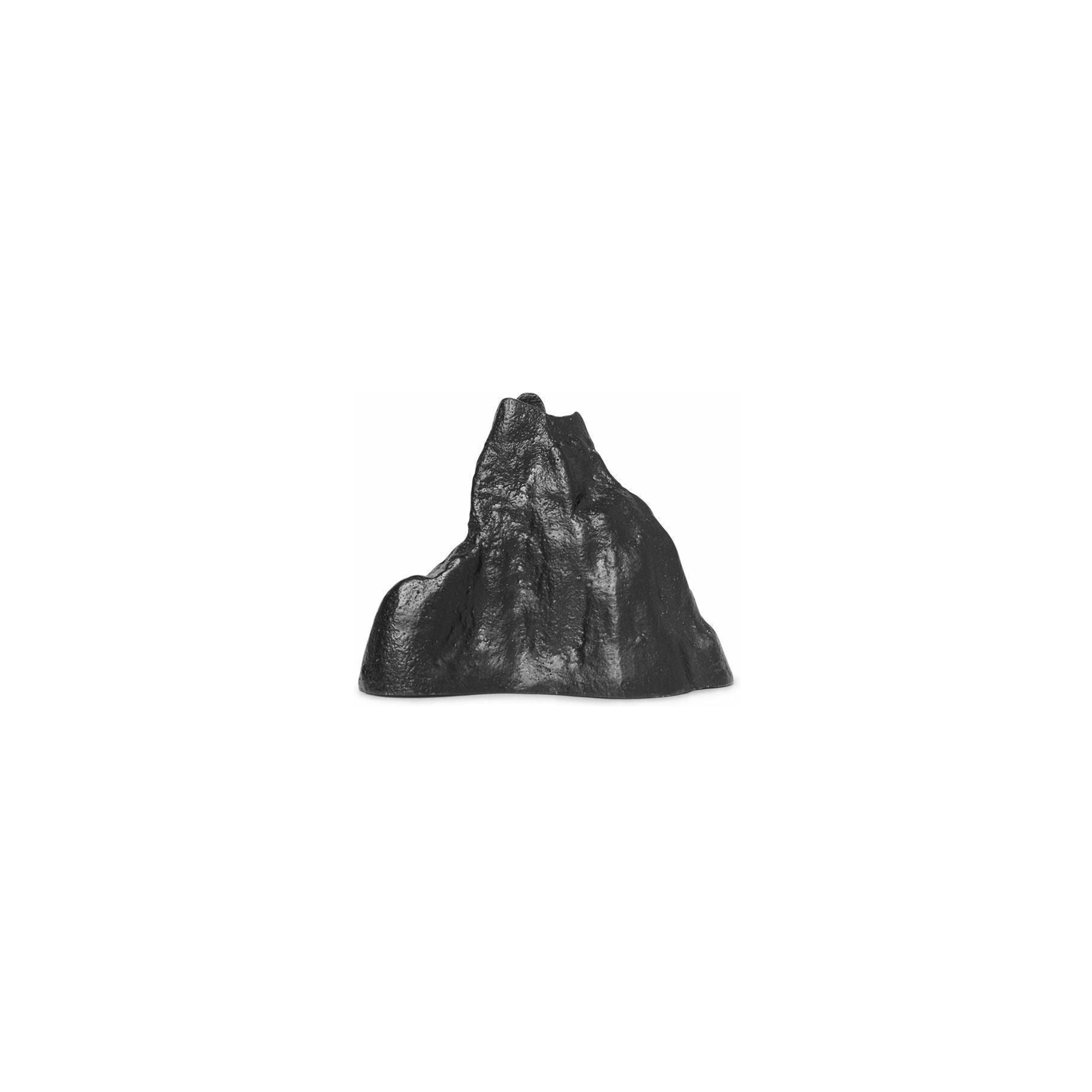 Ferm Living Stone Candle Holder Small, Blackened Aluminium