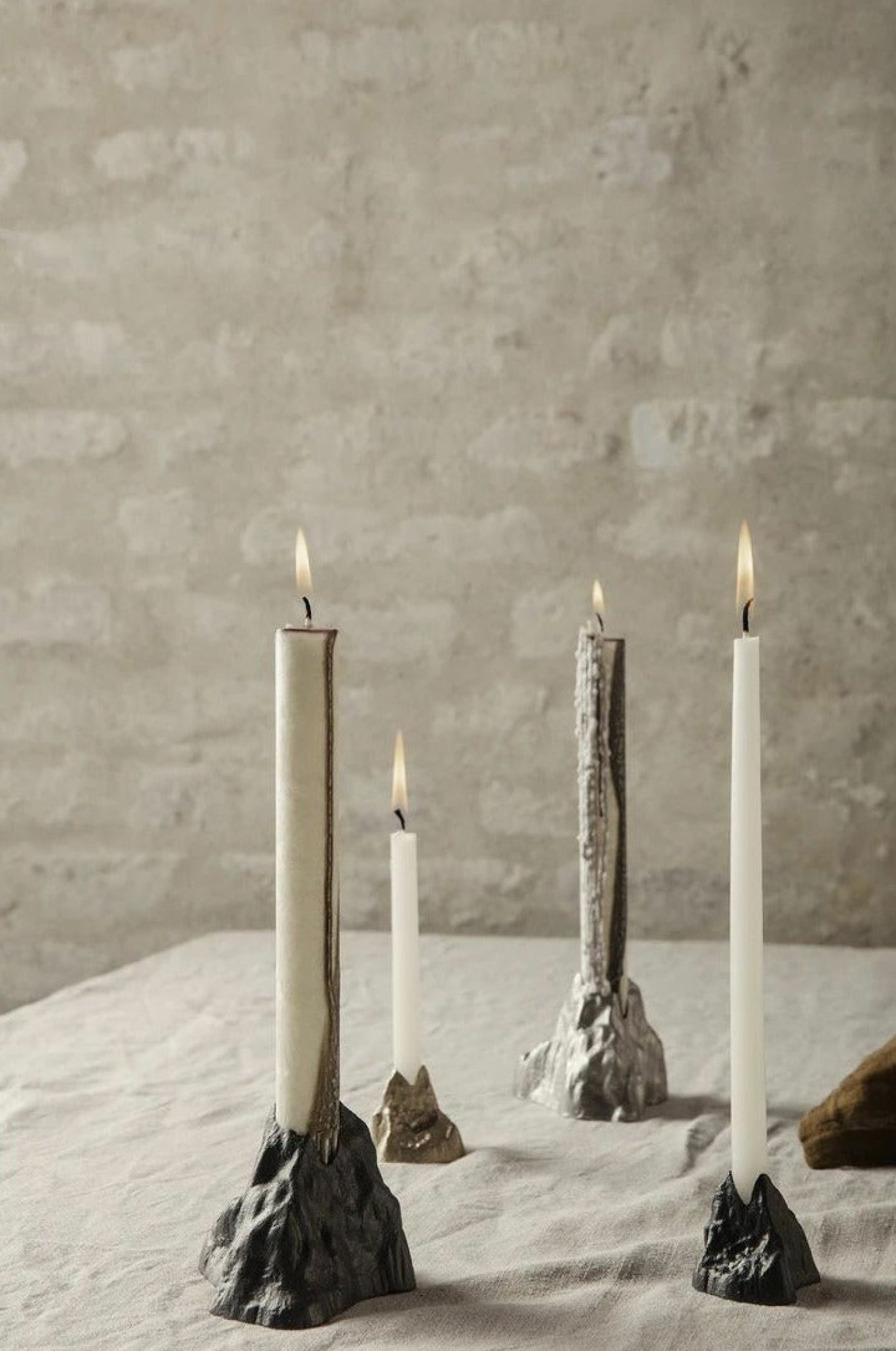 Ferm Living Stone Candle Holder Large, Brass
