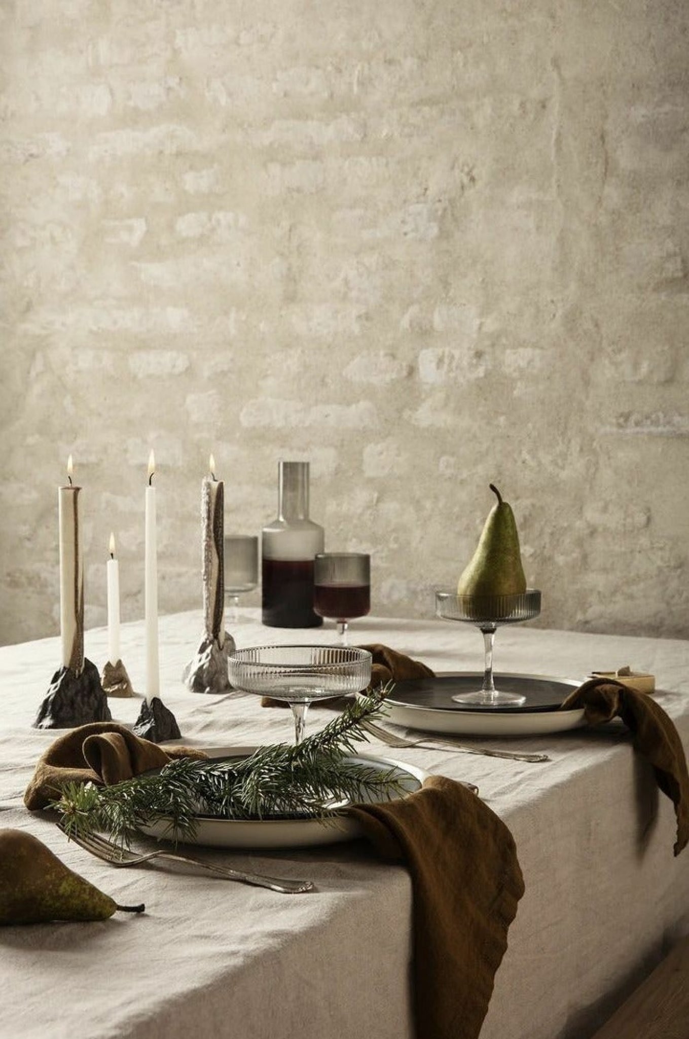 Ferm Living Stone Candle Holder Large, Aluminium