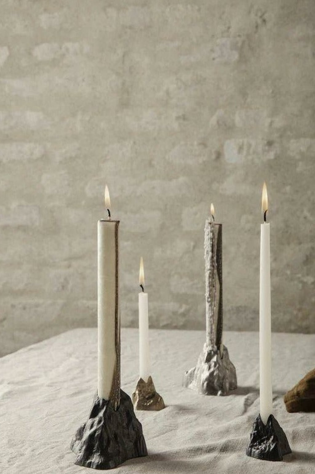 Ferm Living Stone Candle Holder Large, Aluminium