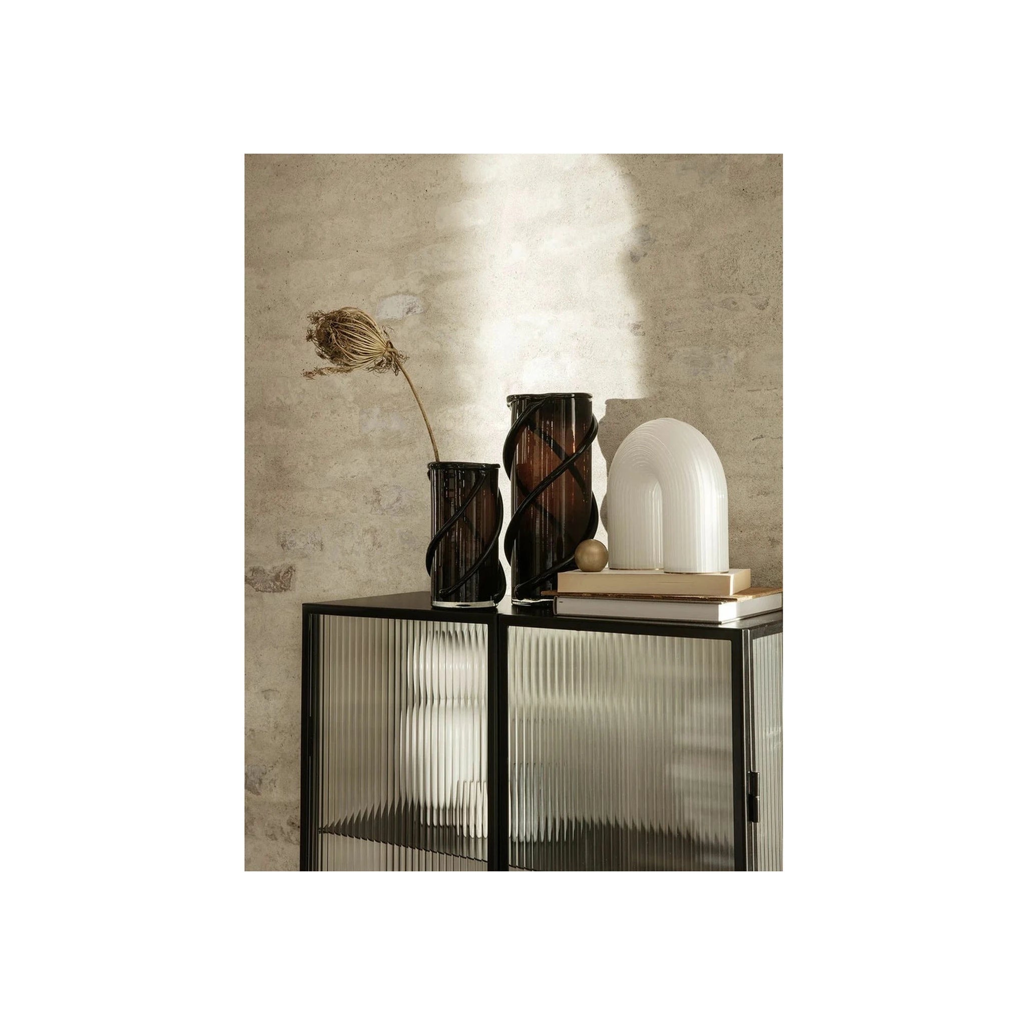 Ferm Living Entwine Vase Small, Dark Amber