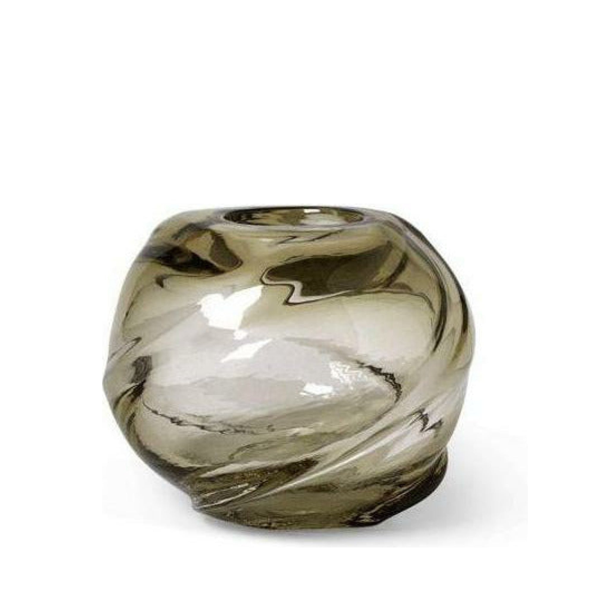 Ferm Living Water Swirl Vase Round 21x16 Cm, Light Yellow