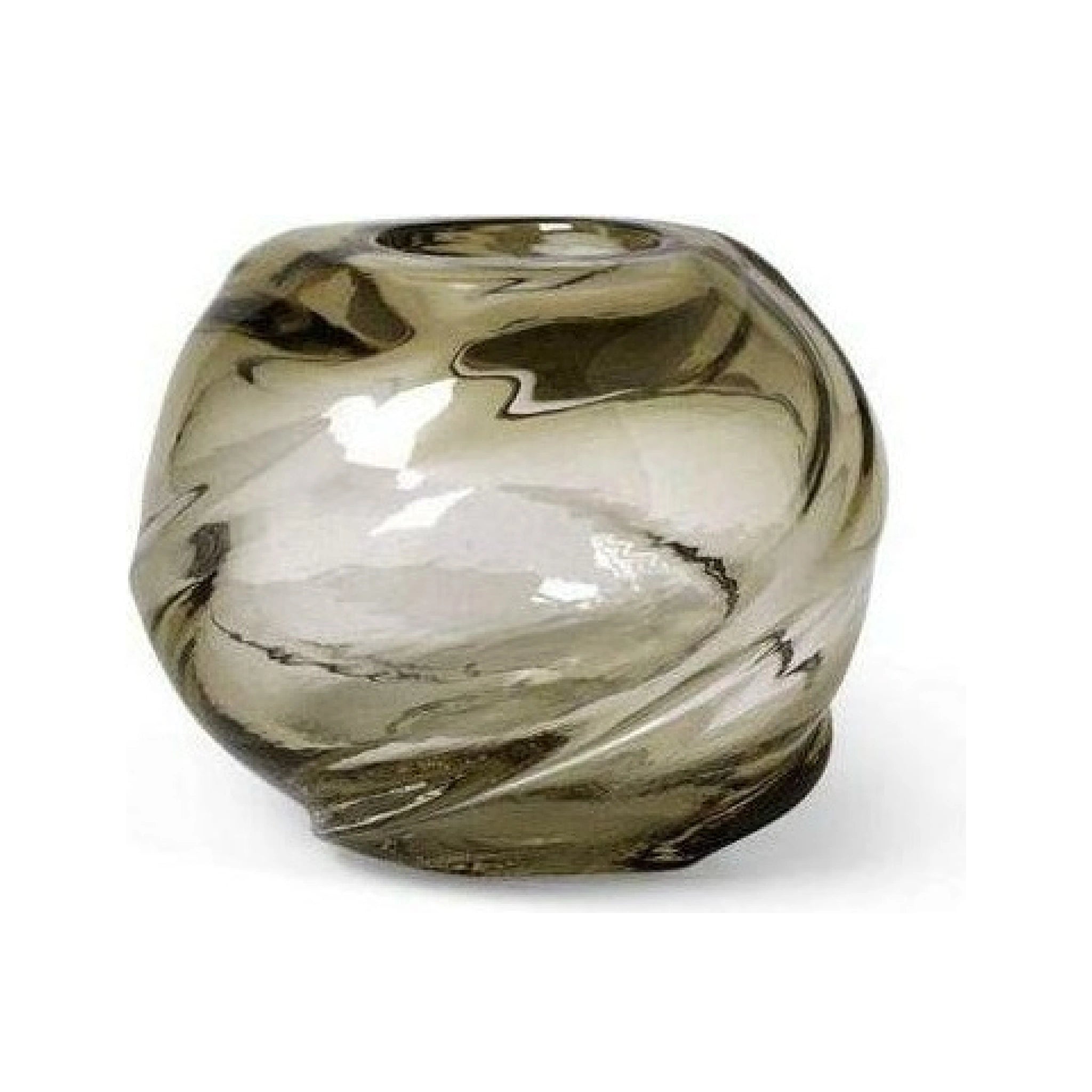 Ferm Living Water Swirl Vase Round 21x16 Cm, Light Yellow