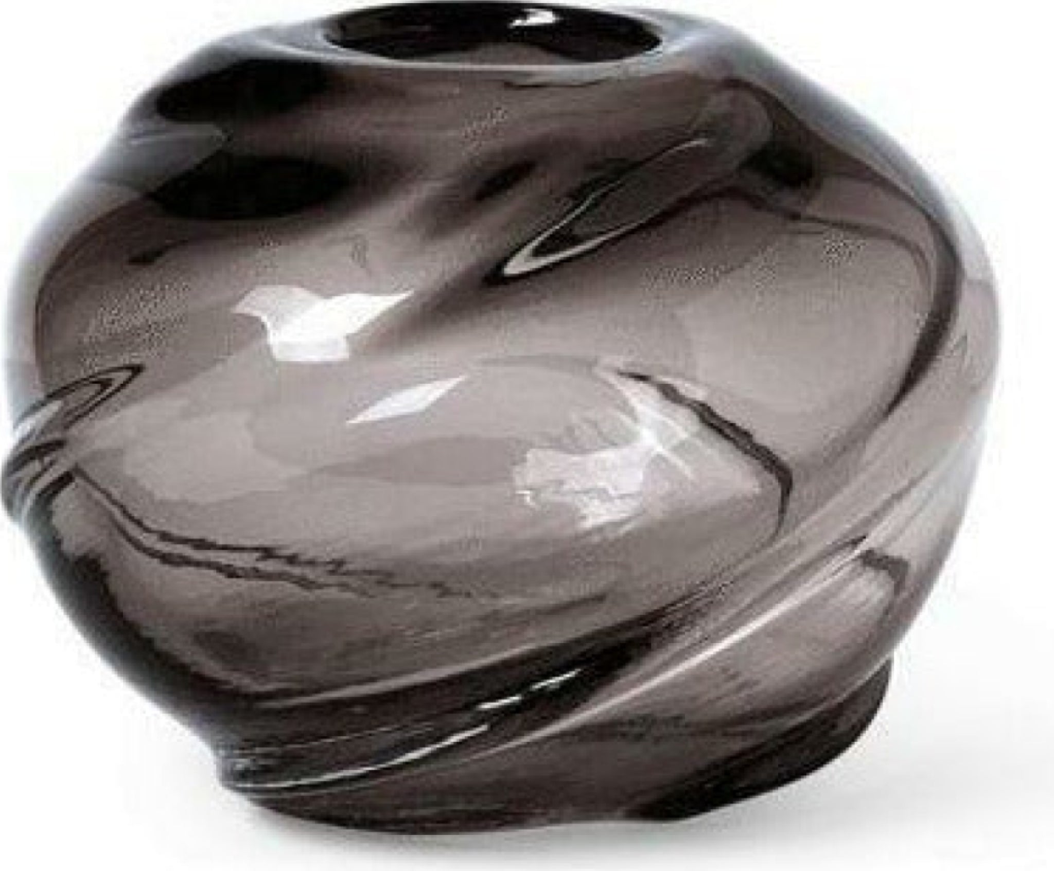 Ferm Living Water Swirl Vase Round 21x16 Cm, Smoked Grey