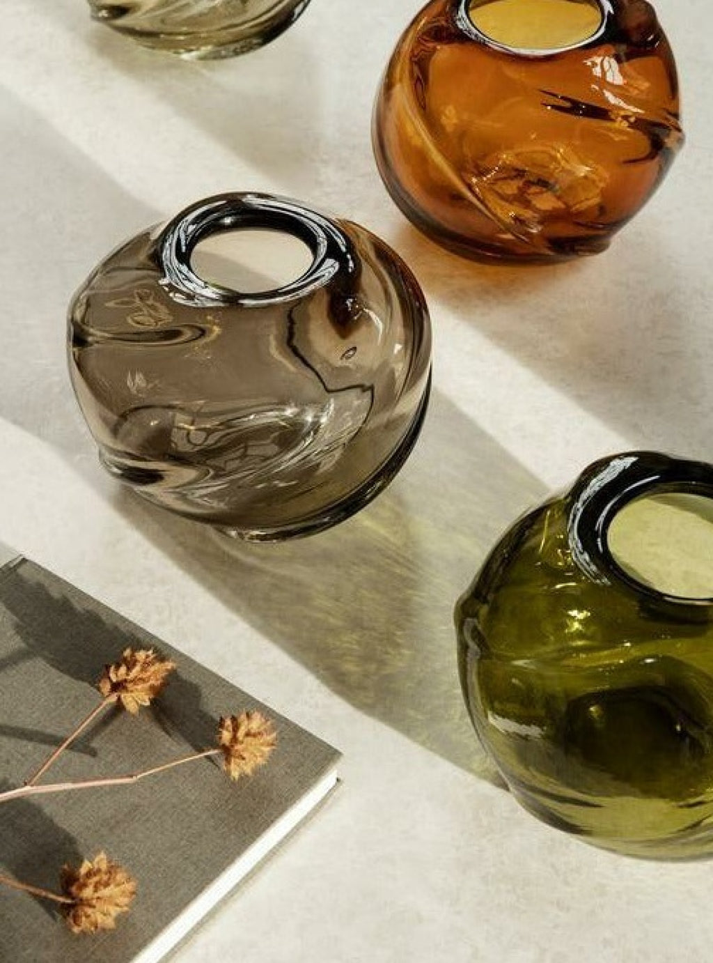 Ferm Living Water Swirl Vase Round 21x16 Cm, Smoked Grey