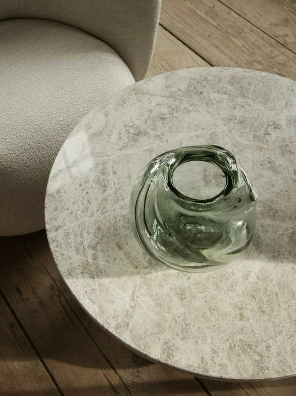 Ferm Living Water Swirl Vase Round Recycled, 16 Cm