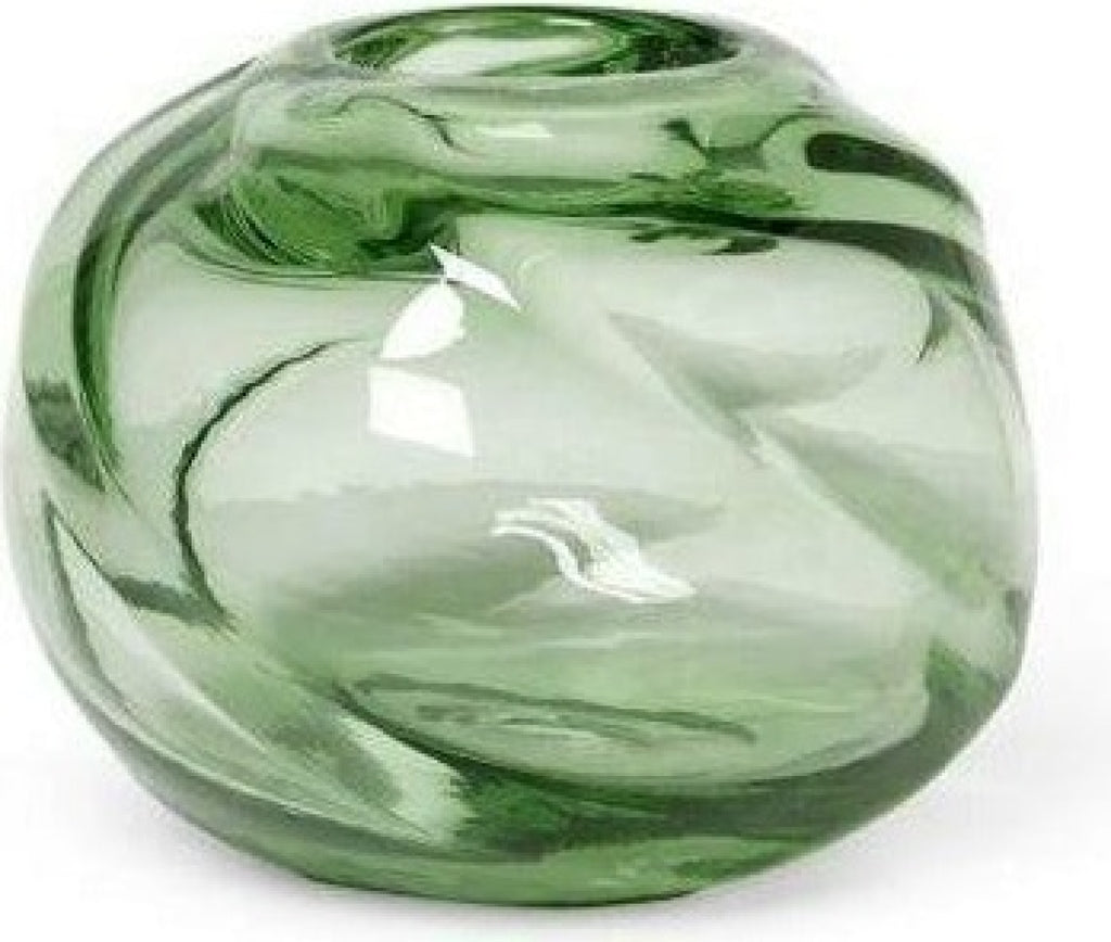 Ferm Living Water Swirl Vase Round Recycled, 16 Cm