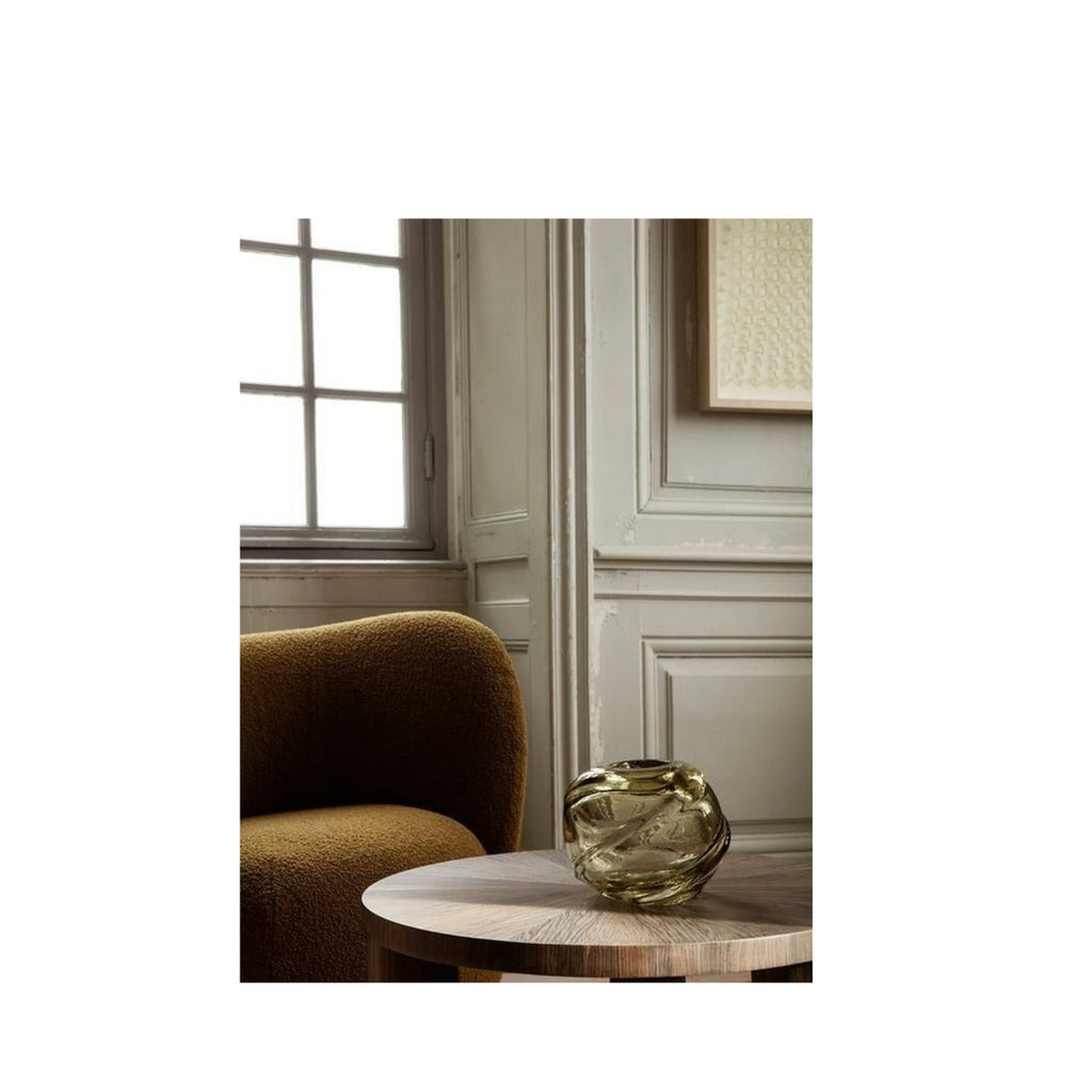 Ferm Living Water Swirl Vase Round Recycled, 16 Cm