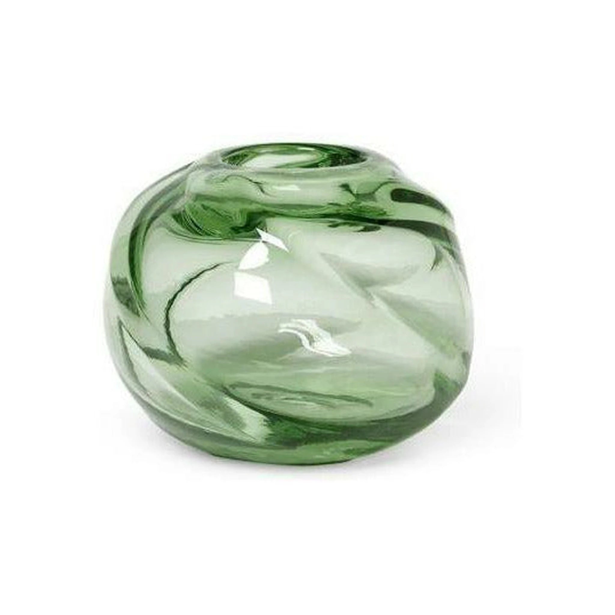 Ferm Living Water Swirl Vase Round Recycled, 16 Cm