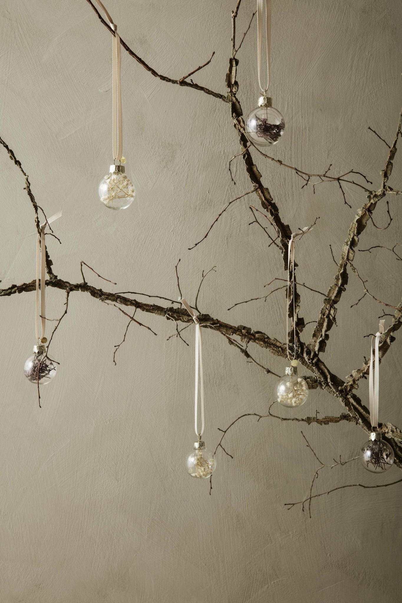 Ferm Living Flora Christmas Tree Decorations Medium Set Of 4, Purple