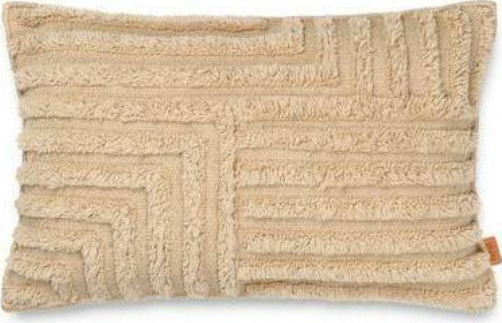Ferm Living Crease Rectangular Wool Pillow, 60x40 Cm