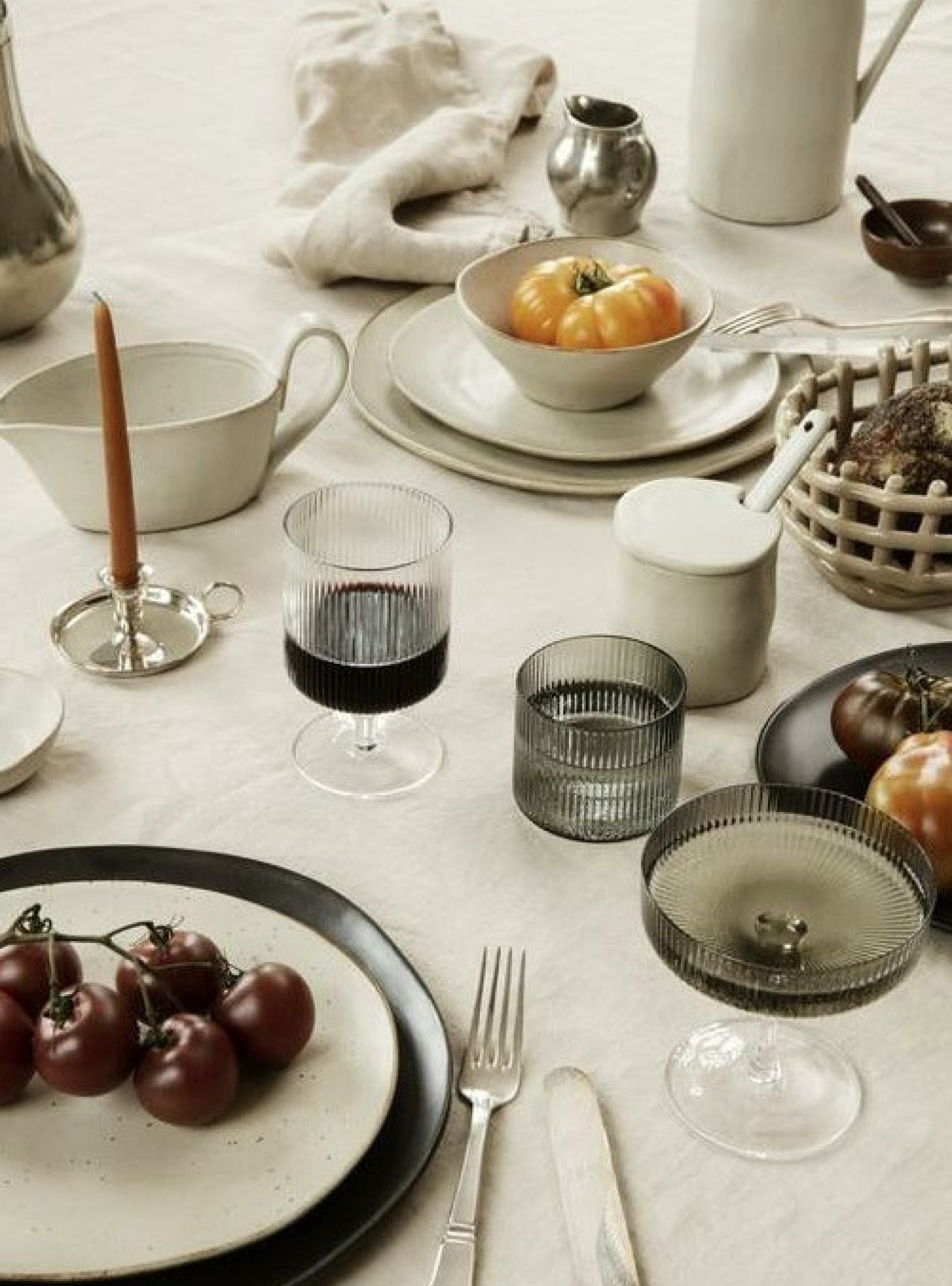 Ferm Living Flow Plate øx H 15x1.5, Off White Speckle