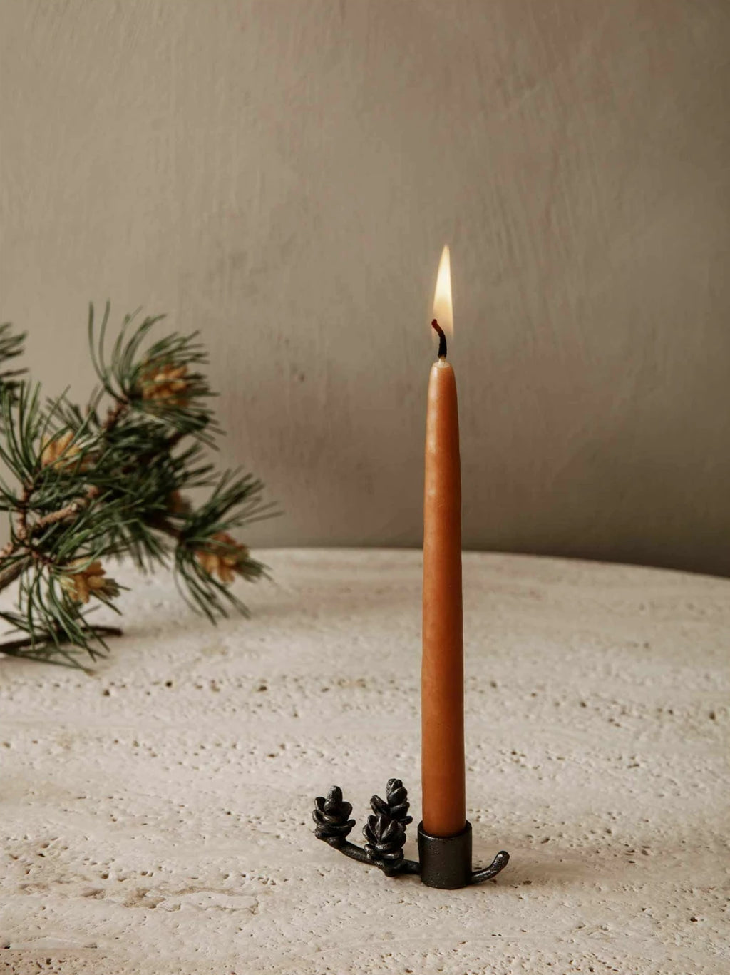 Ferm Living Forest Candlestick, Black Brass