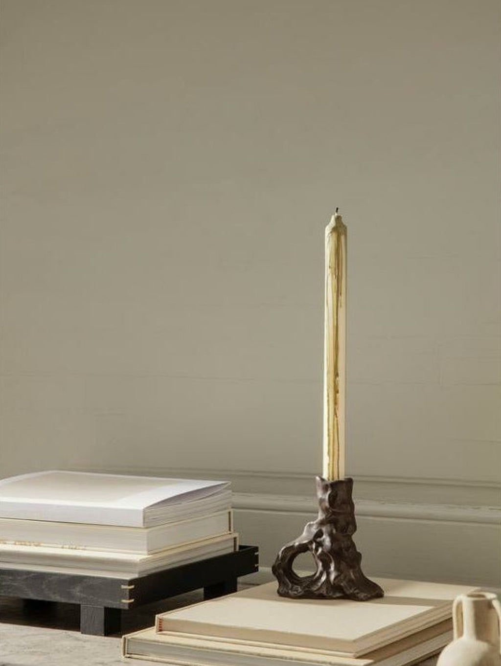 Ferm Living Ditto Candle Holder Single, Dark Brown