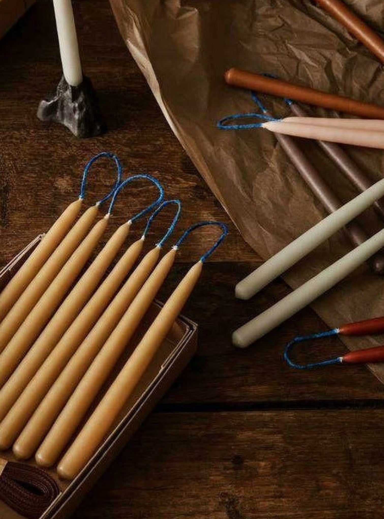 Ferm Living Dipped Candles Set Of 8 1,2x15 Cm, Brown