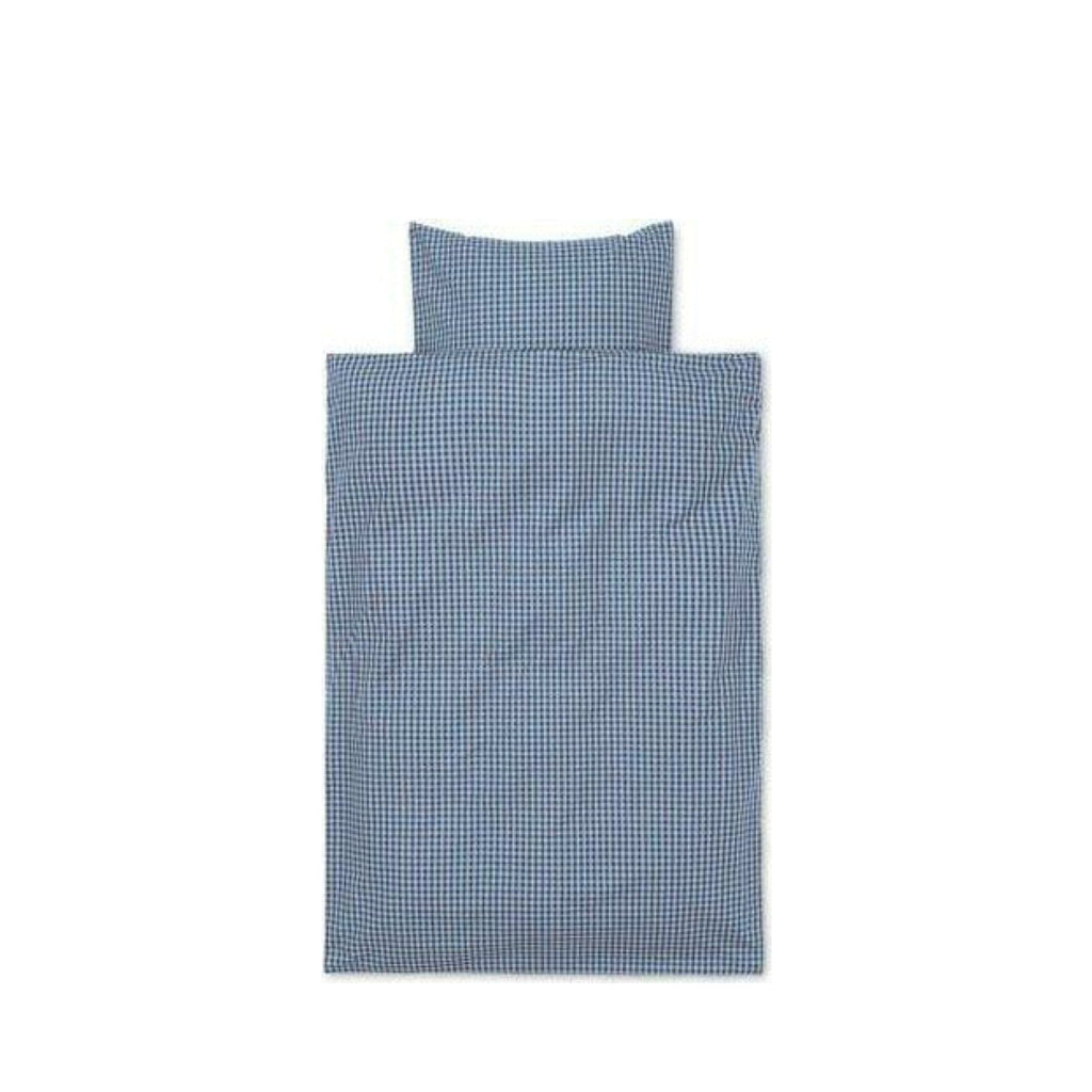 Ferm Living Check Bed Linen Junior 100x140 Cm, Blue