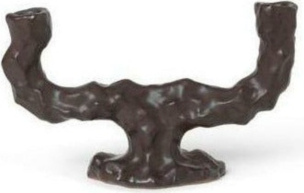 Ferm Living Ditto Candle Holder Double, Dark Brown