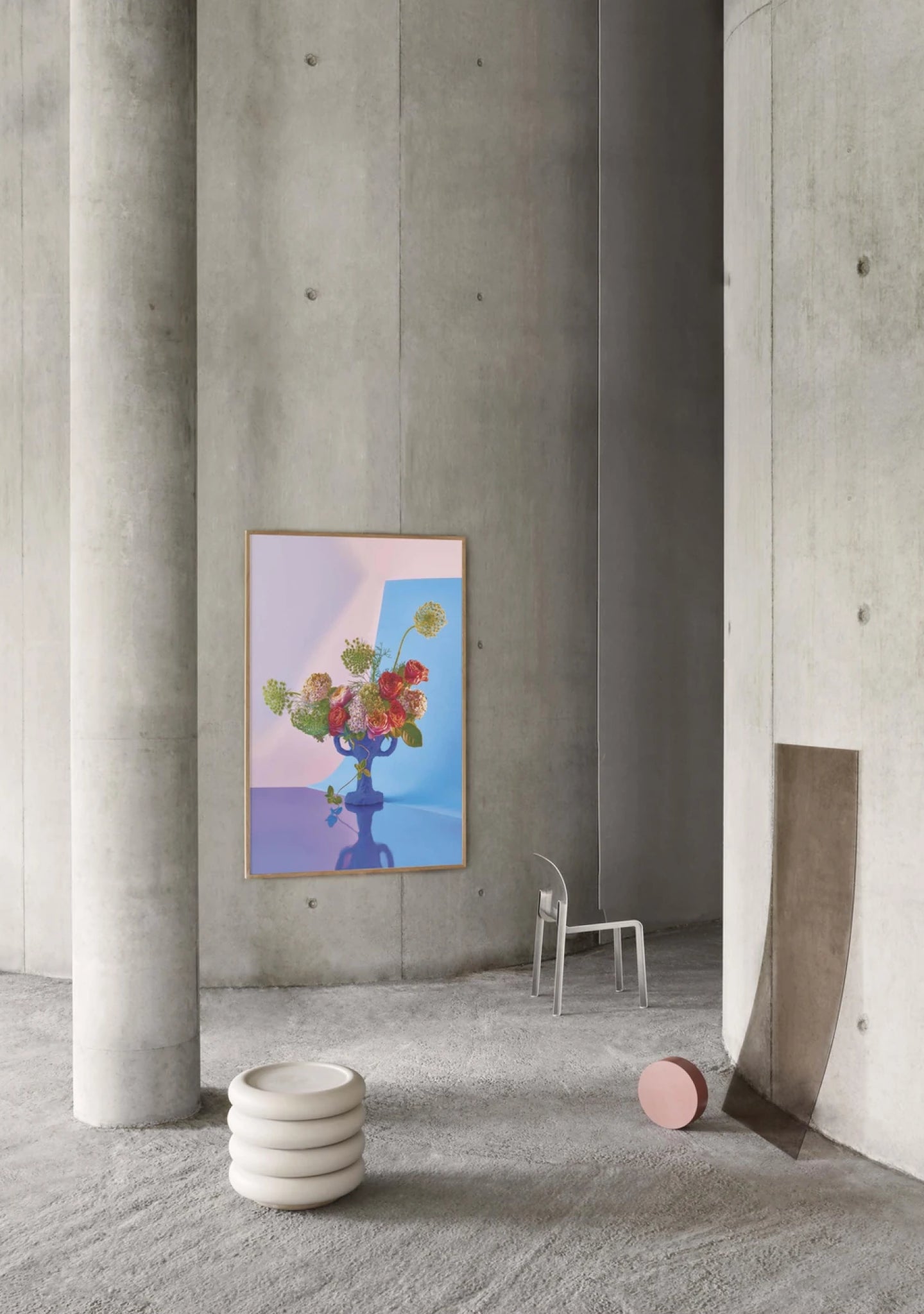 Paper Collective Bloom 02 Poster 50x70 Cm, Cyan