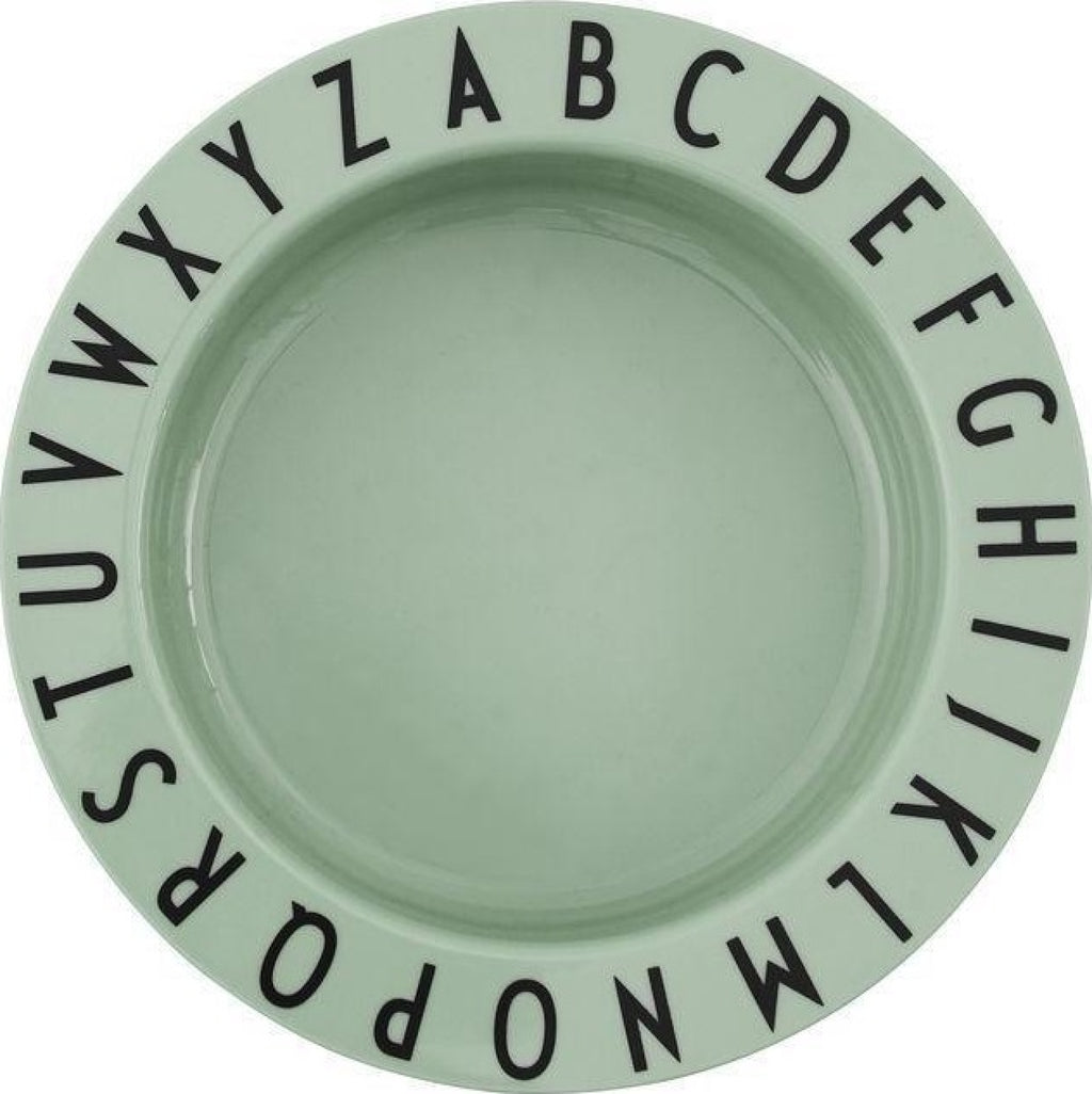 Design Letters Eat & Learn Deep Plate Tritan Green, ABC