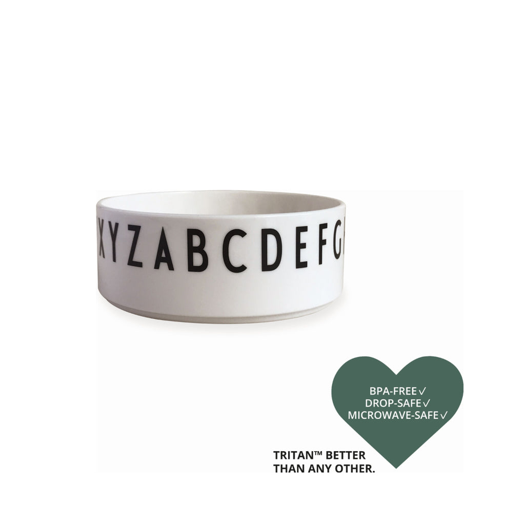 Design Letters Eat & Learn Round Bowl Tritan, White