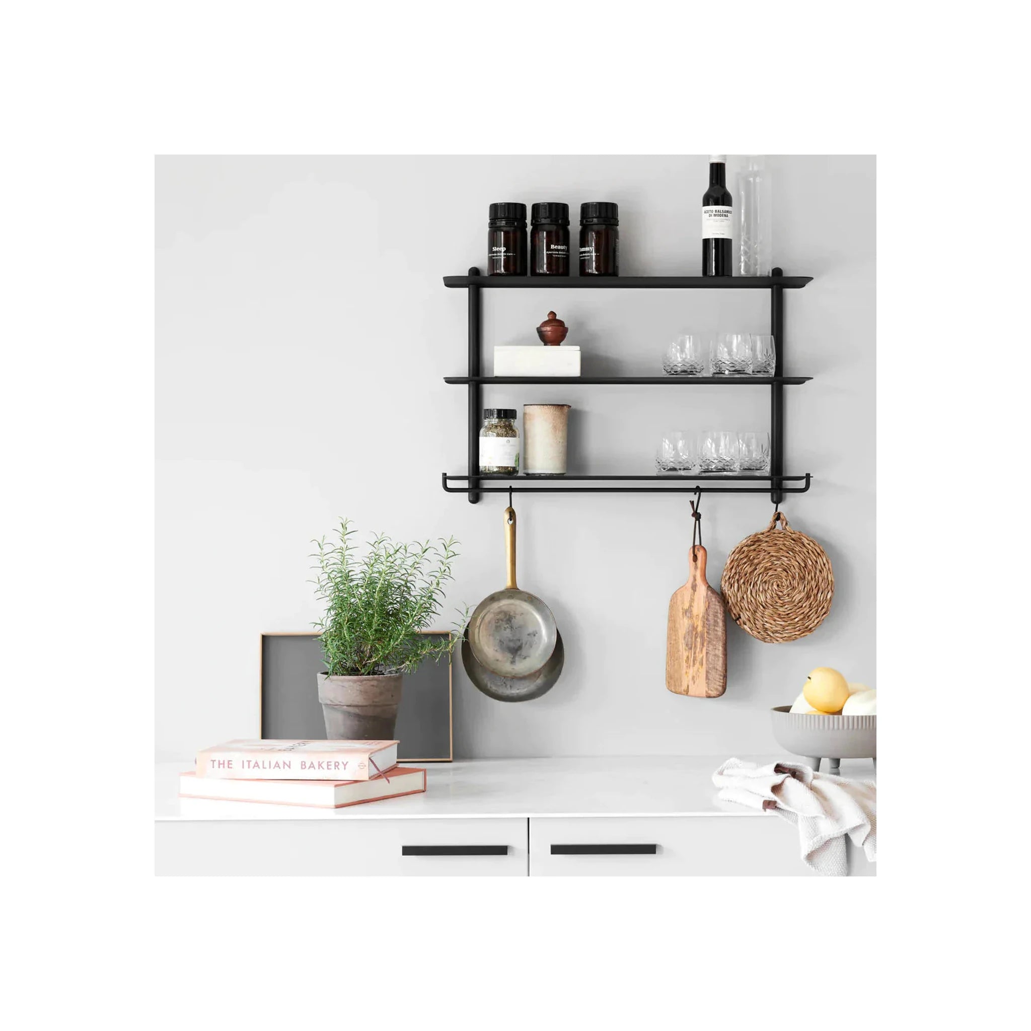 Gejst Nivo Regalleiste Shelf Bar - Black | Kitchen & Bathroom Hooks