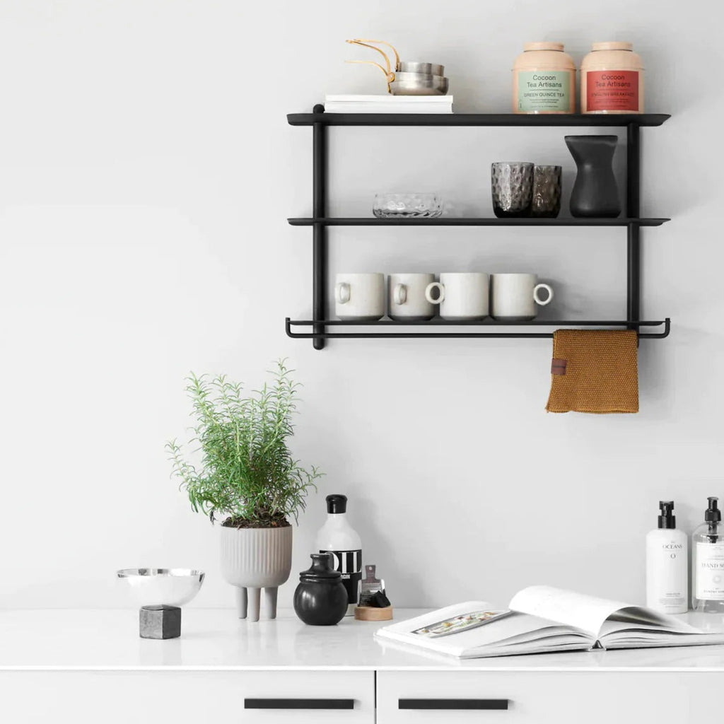 Gejst Nivo Regalleiste Shelf Bar - Black | Kitchen & Bathroom Hooks