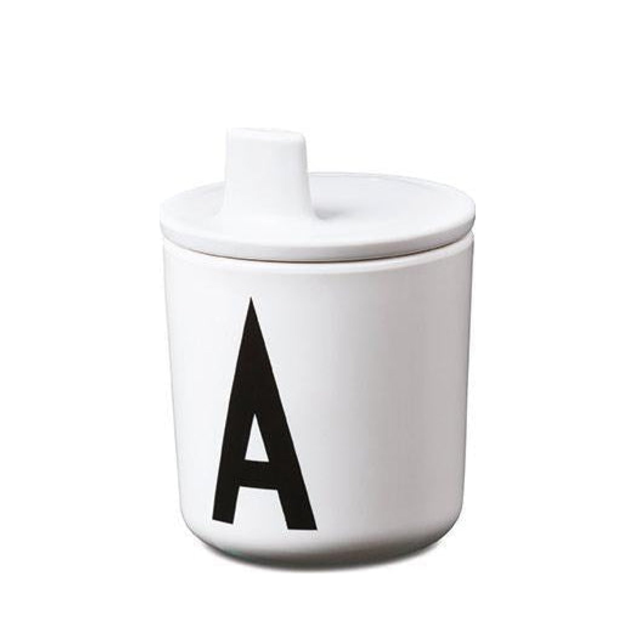 Design Letters Drinking Lid for ABC Melamine Cups, White