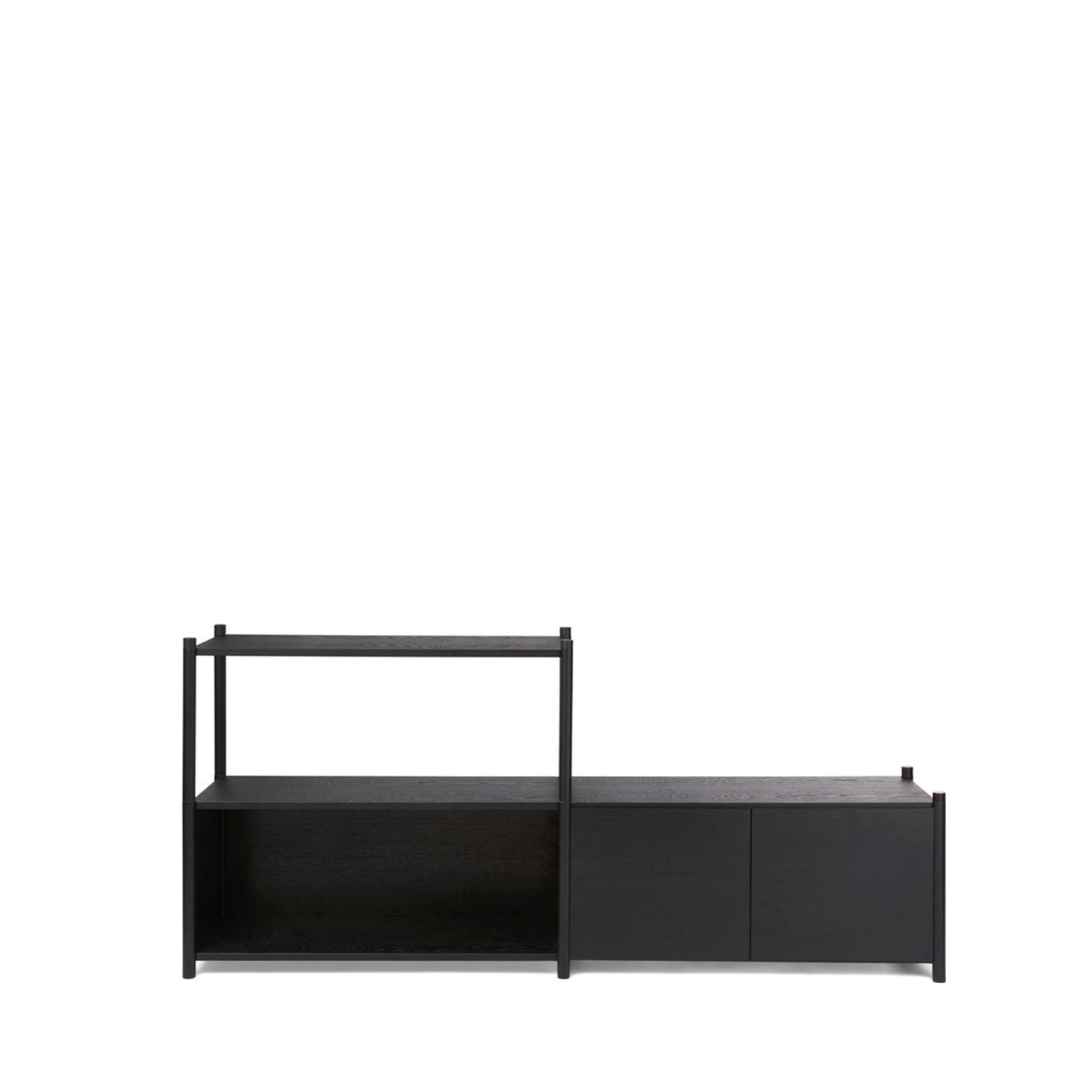 Gejst Sceene Shelf D 93 Cm – Modular Black Oak Bookcase (3 Modules)
