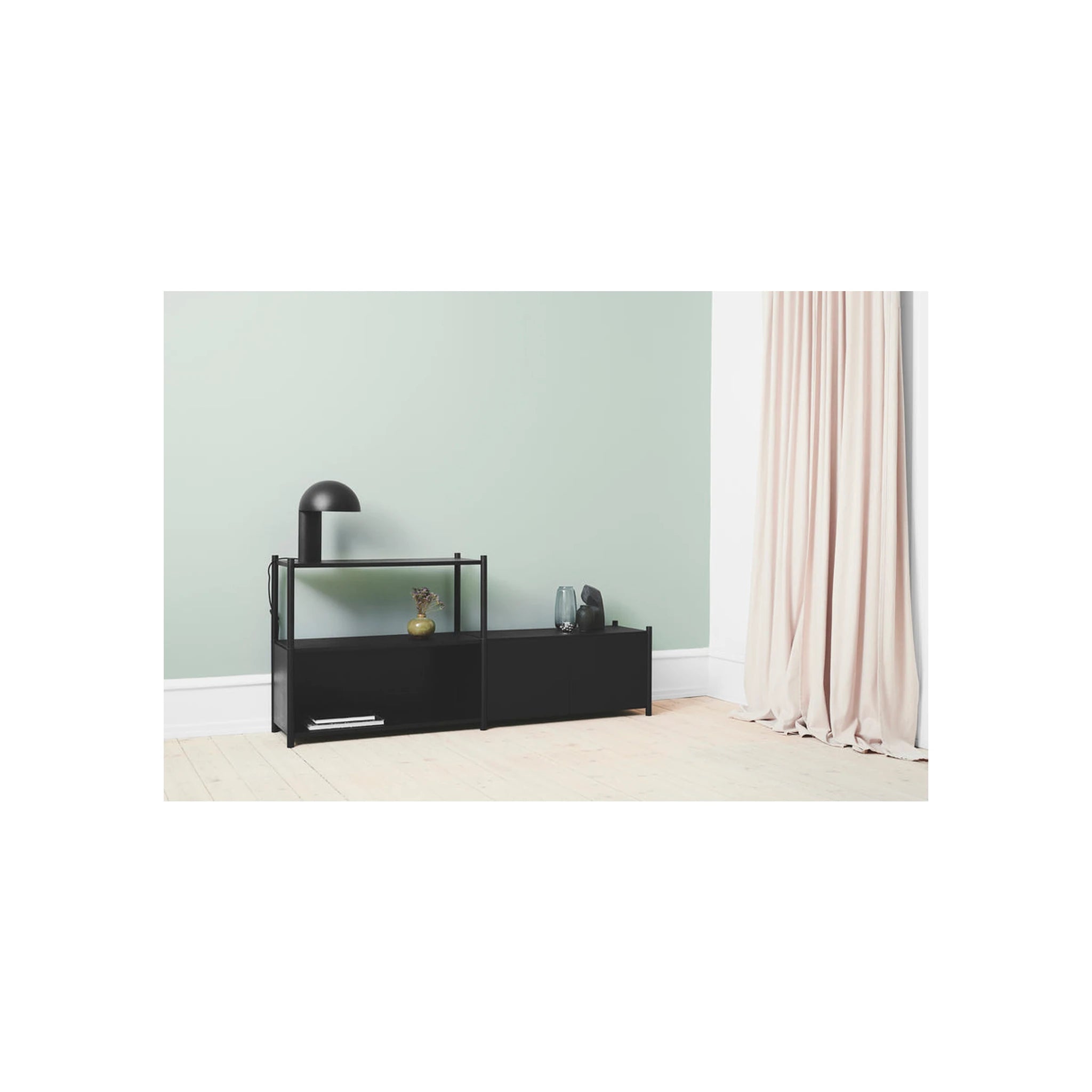 Gejst Sceene Shelf D 93 Cm – Modular Black Oak Bookcase (3 Modules)