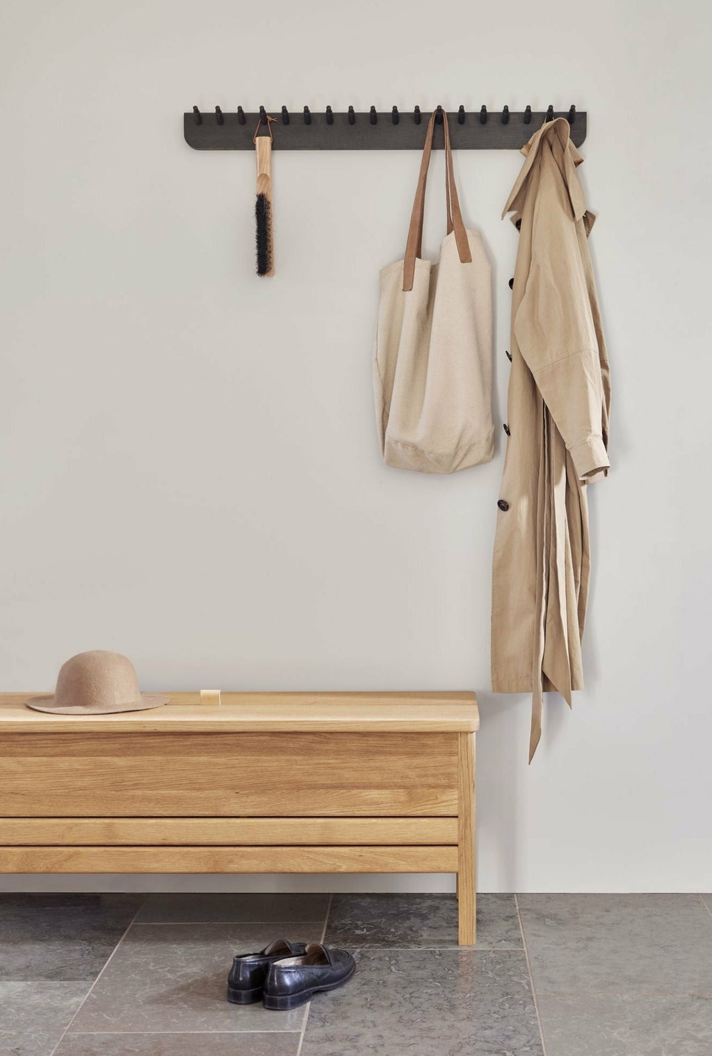 Form & Refine Echo Coat Rack 40 Cm – Black-stained Oak, Solid Wood