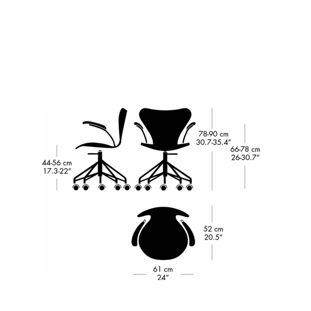 Fritz Hansen Series 7™ Swivel Chair With Armrests (For Carpets) Special Edition