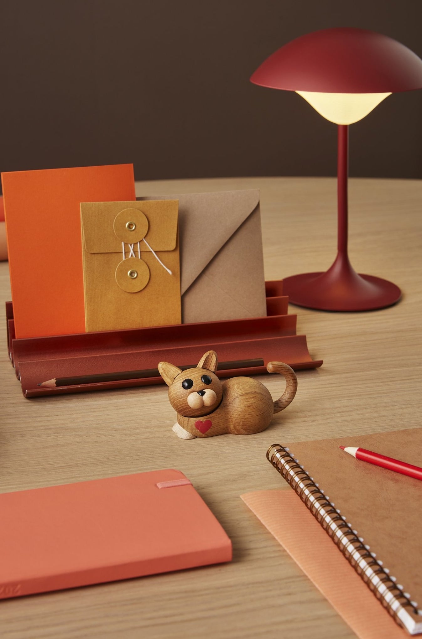 Spring Copenhagen Eclipse Table Lamp, Ruby Red