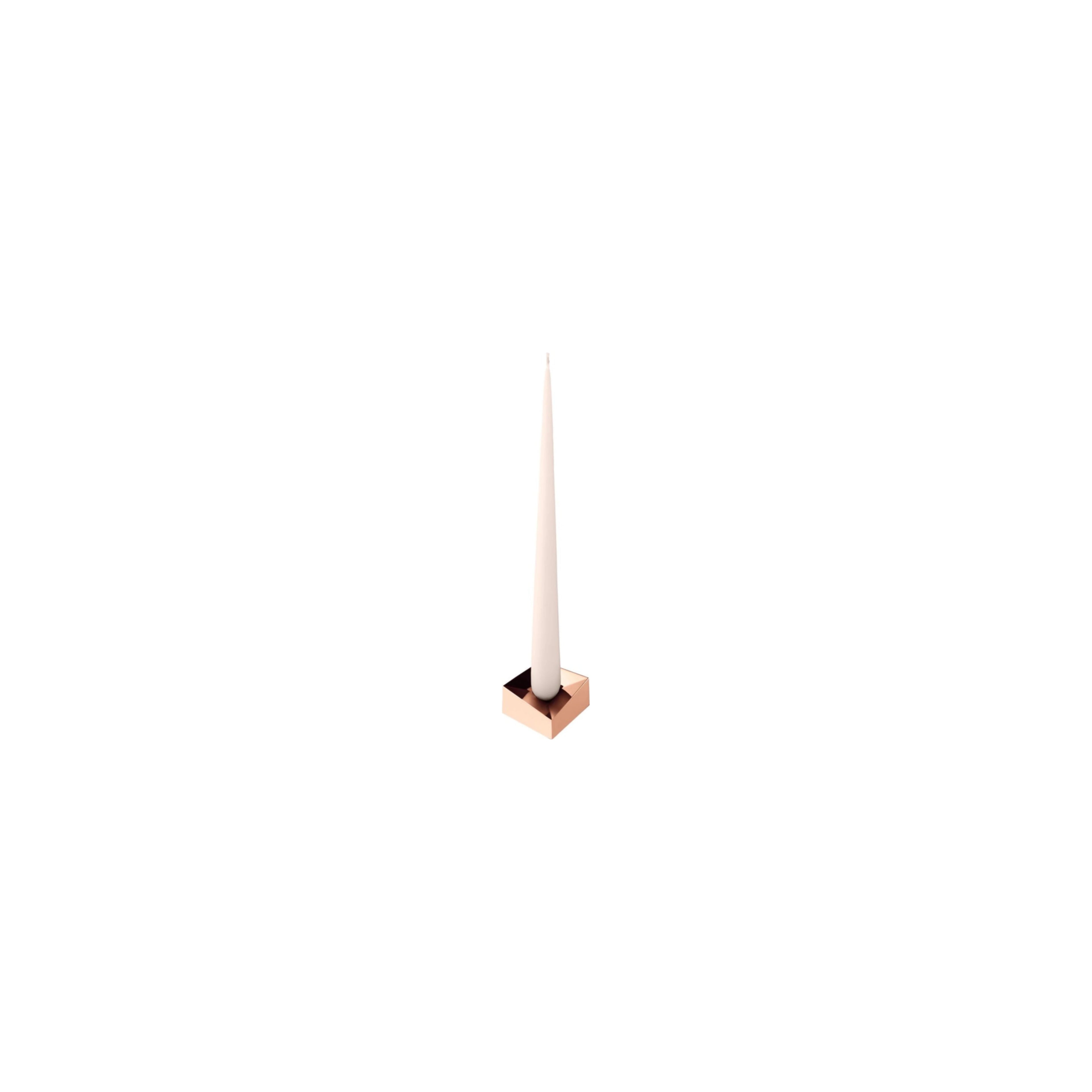Stoff Nagel Candle Holder Large, Rose Gold