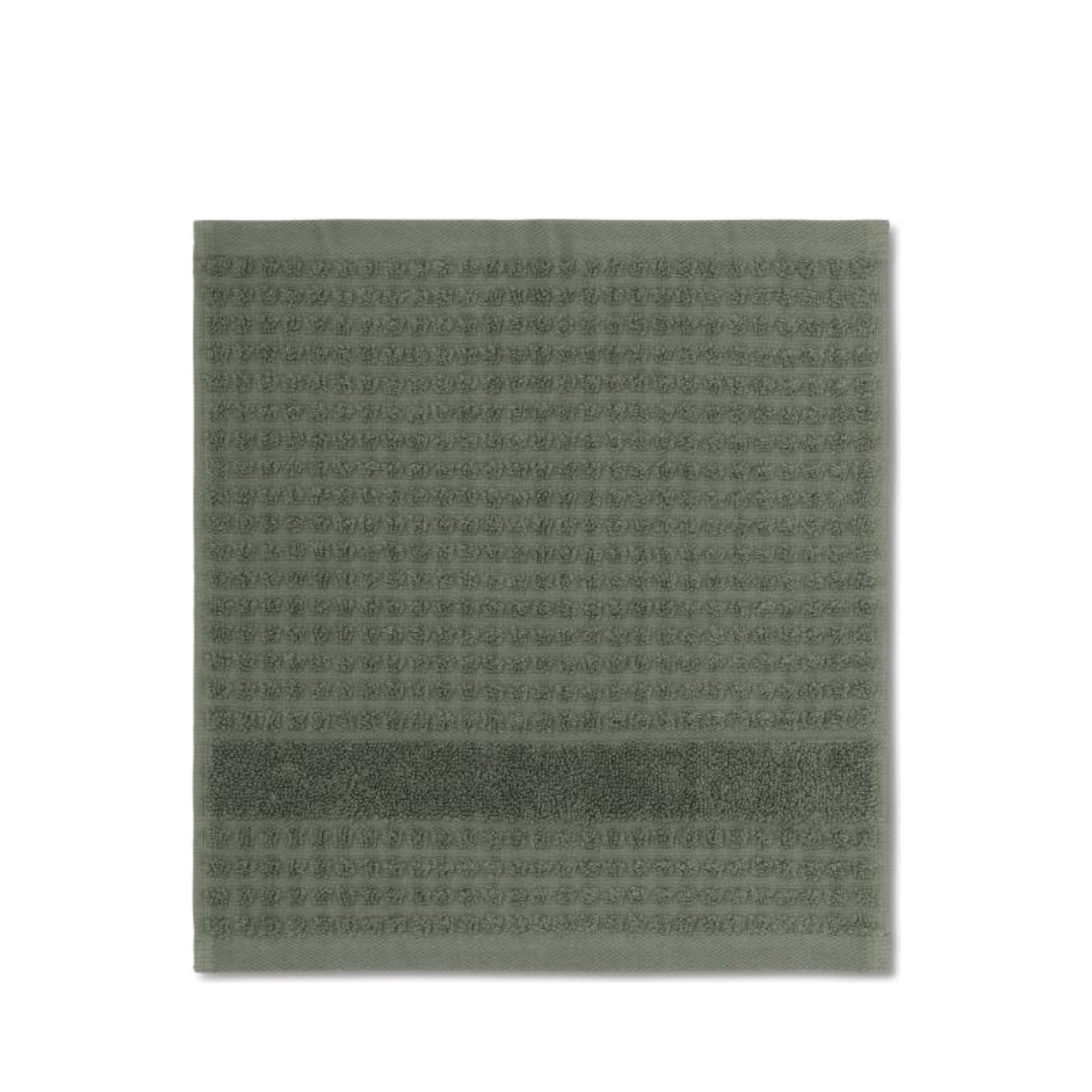 Juna Check Washcloth Dark Green, 30x30 Cm
