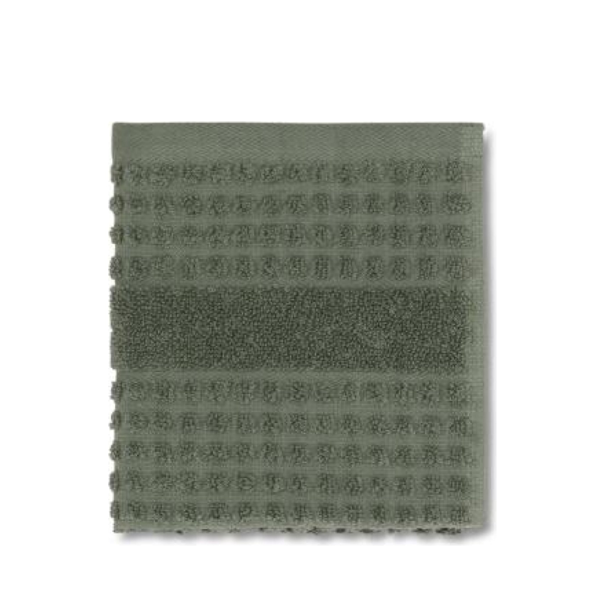Juna Check Washcloth Dark Green, 30x30 Cm