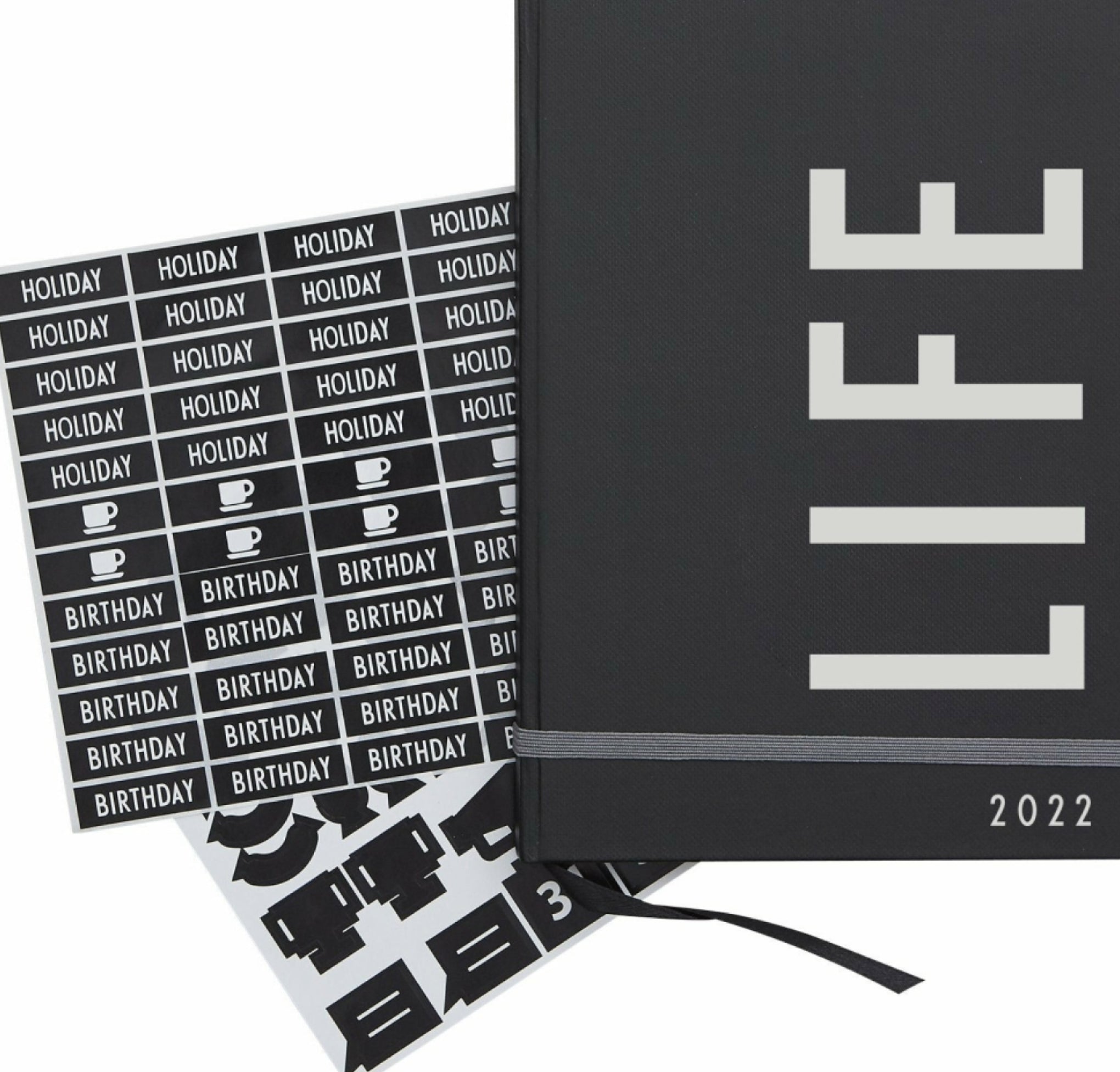 Design Letters Calendar Hardback 2022, Black