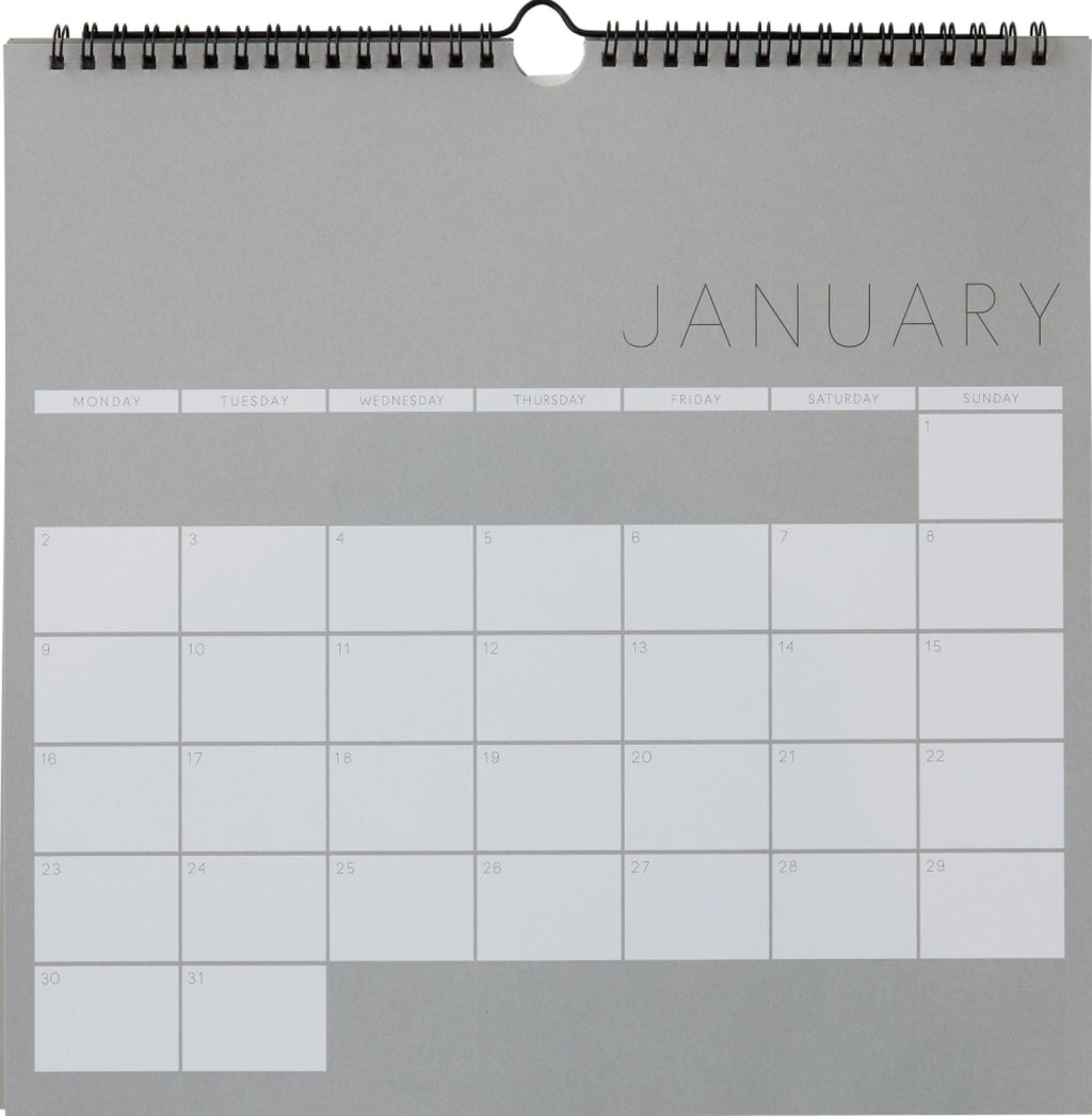 Design Letters Wall Calendar 2023, Cool Gray