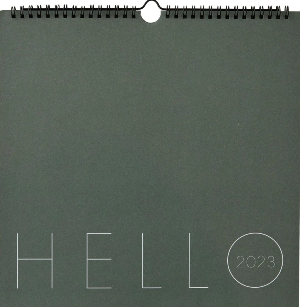 Design Letters Wall Calendar 2023, Myrtle Green